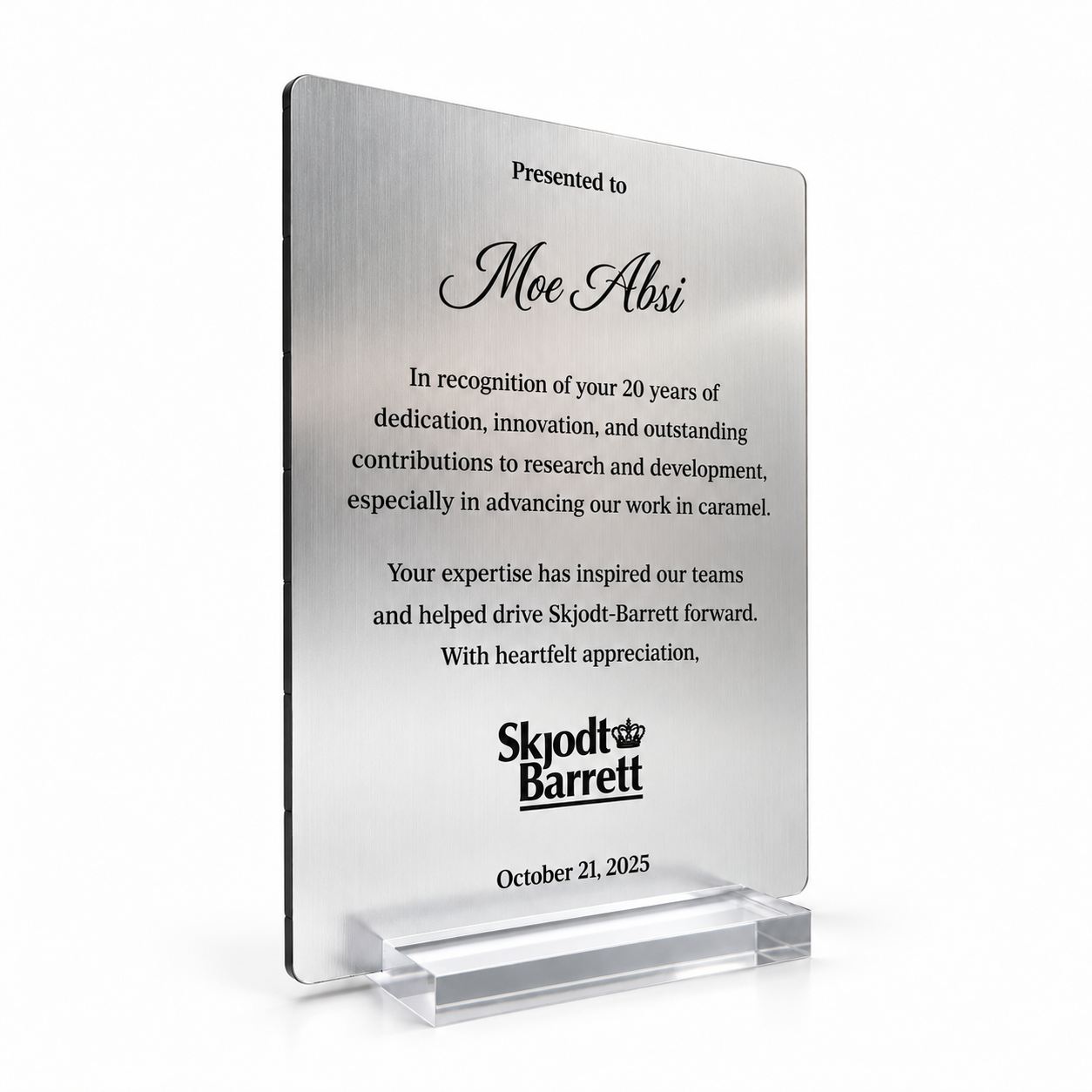 Appreciation Plaque – Personalized Laser-Engraved Acrylic Award - photo 5