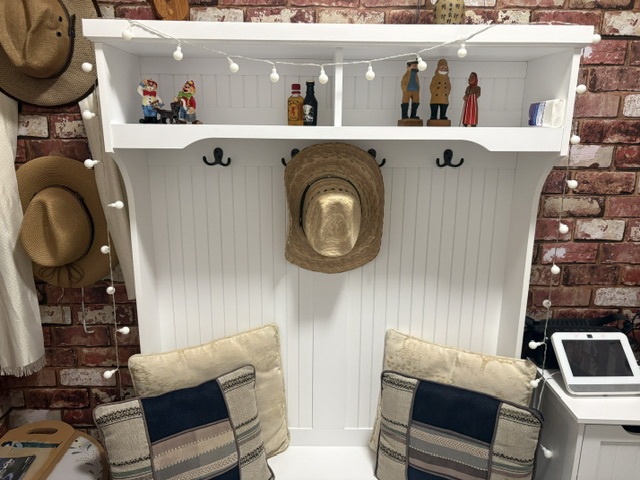 White Entryway Hall Tree / Storage Bench - photo 2