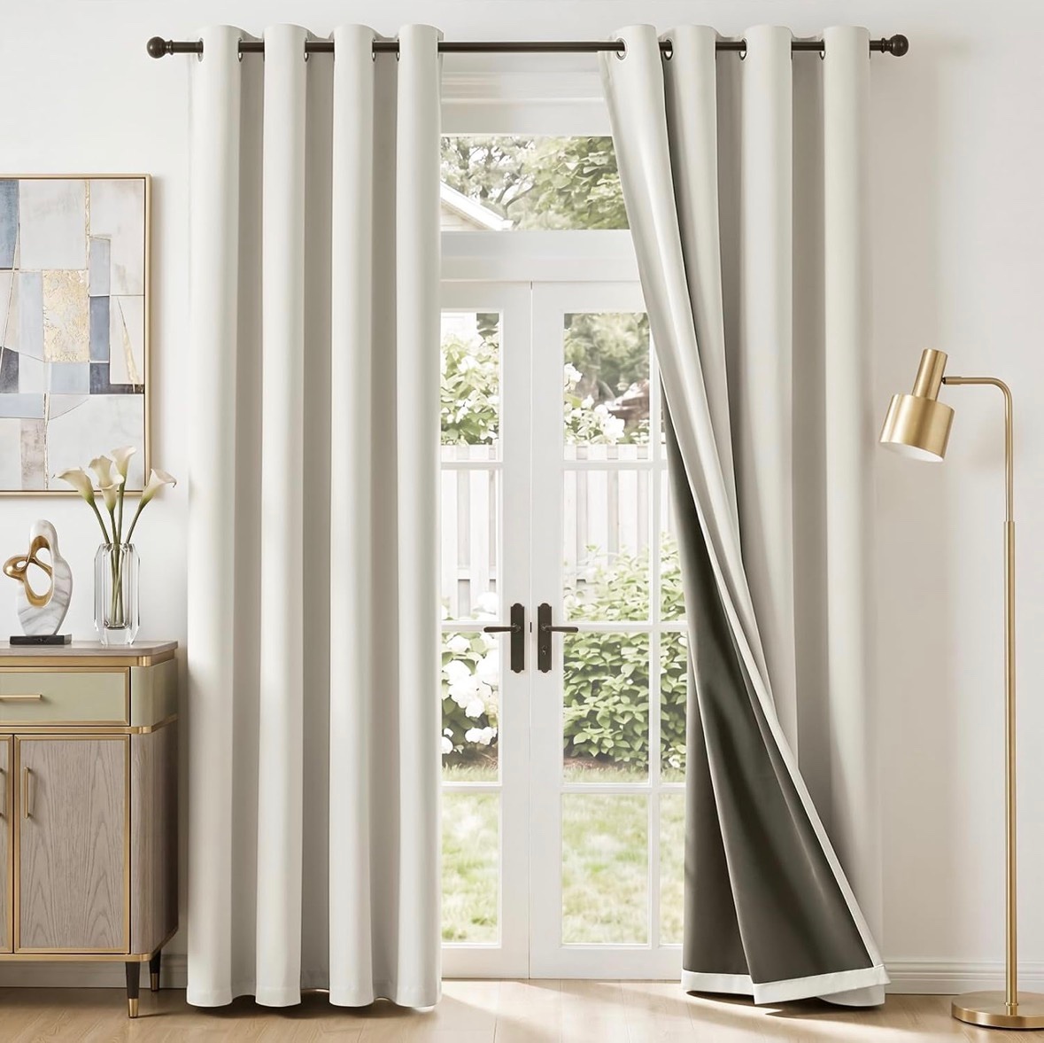 Blackout Curtains 2 Panels 52x84 Cream White - photo 2