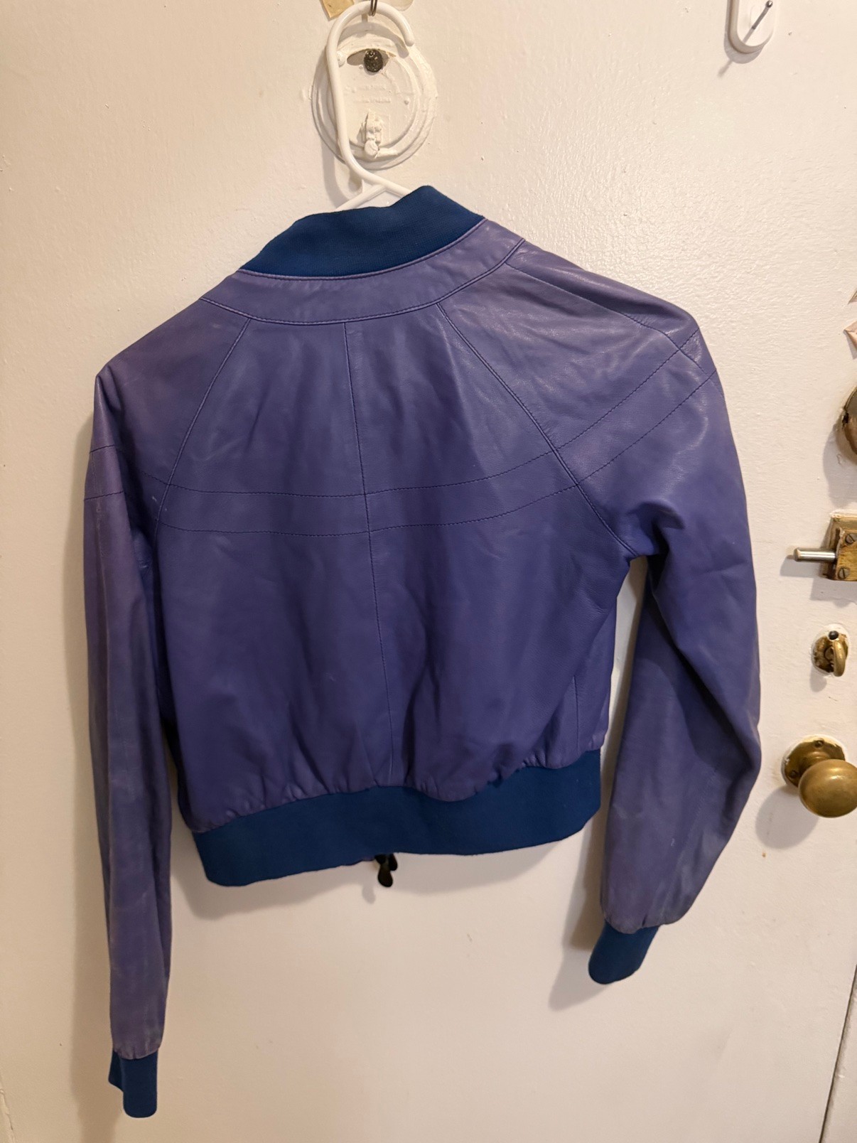 McQ Alexander McQueen Purple Leather Bomber 40 - photo 2
