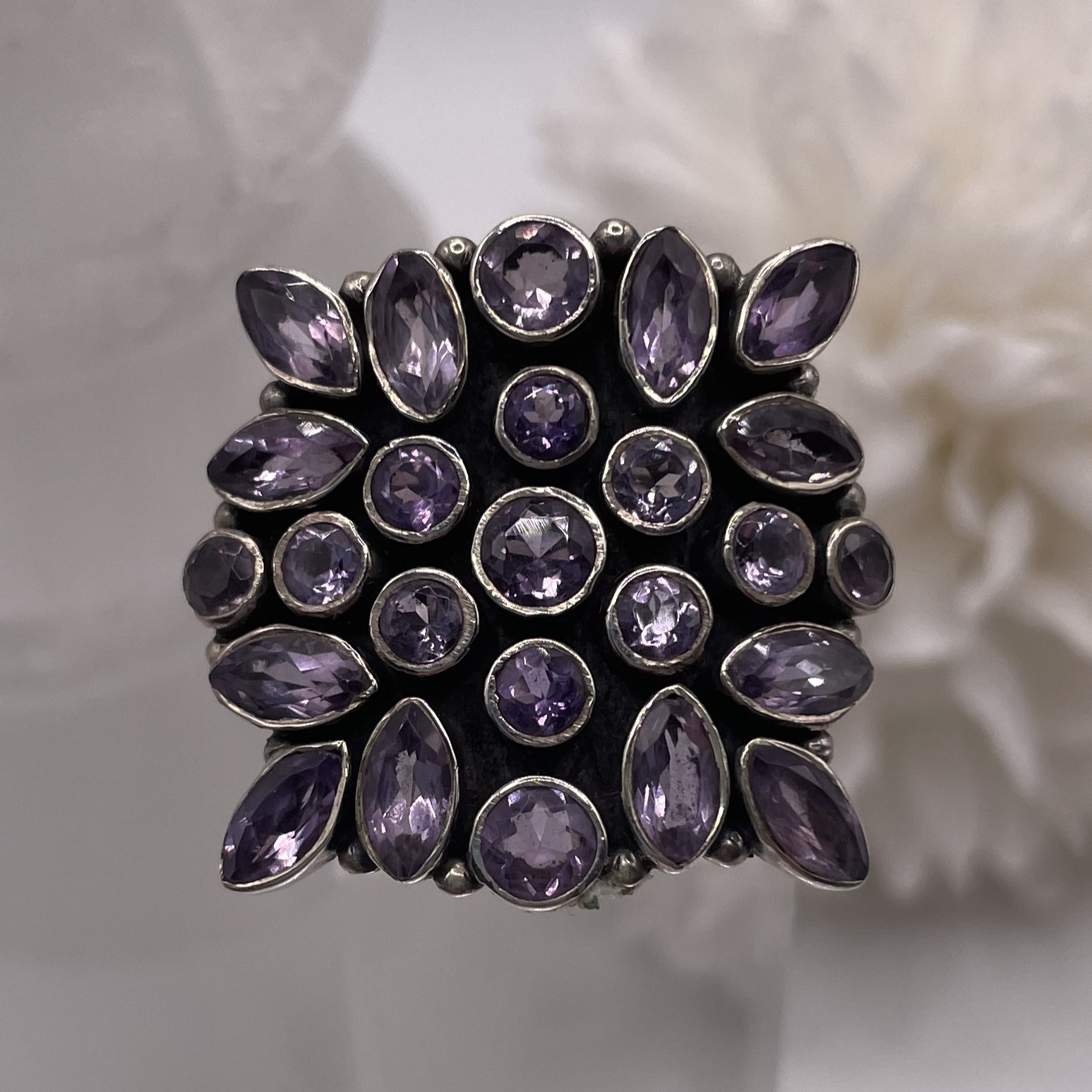 Amethyst Cocktail Ring in Sterling Silver (Size 7)