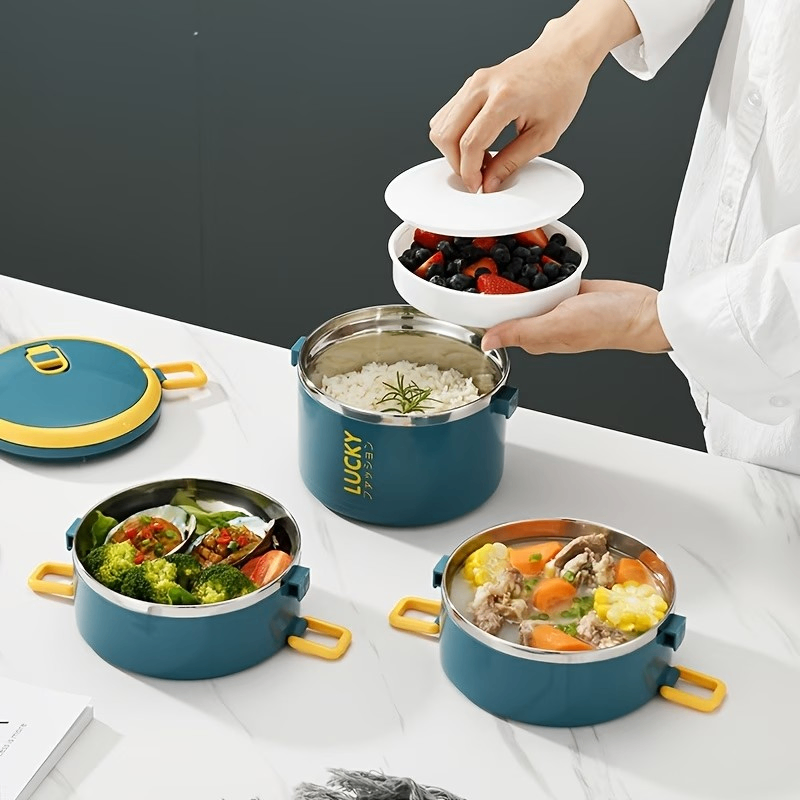 1 set of stainless-steel reusable lunch box with lunch bag - photo 3