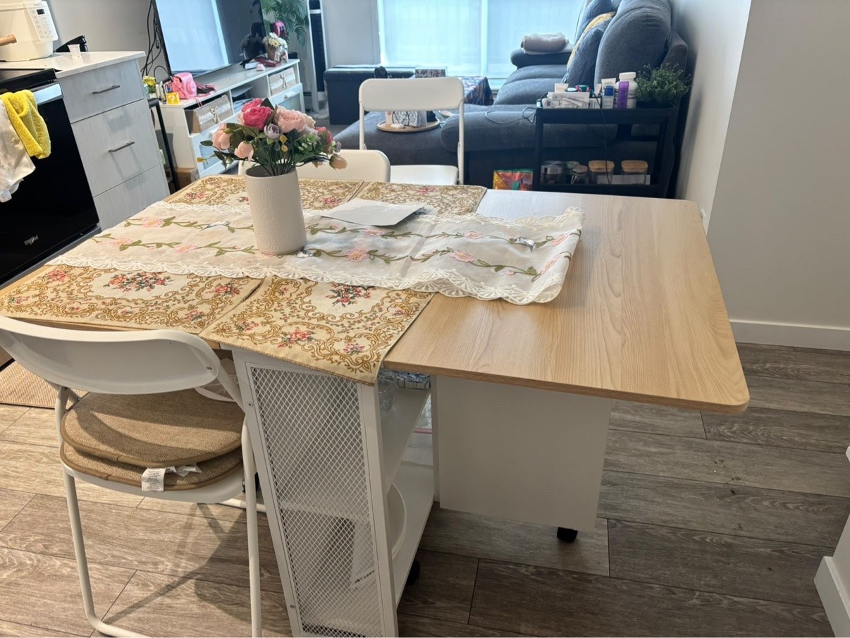 Drop-Leaf Folding Dining Table + 4 Chairs - photo 5