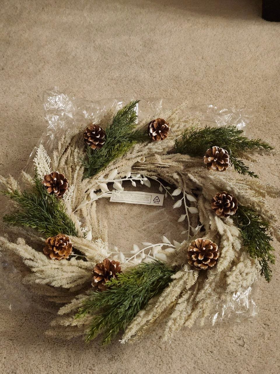 Winter Christmas Wreath – Frosted Pinecone & Greenery, New - photo 2