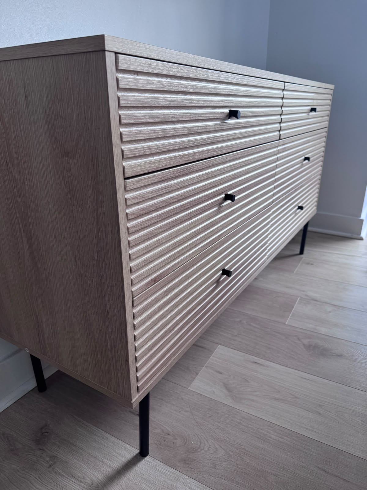 6 Drawer Chest Credenza Oak Finished - photo 3