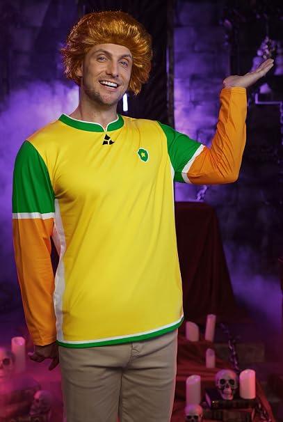 Men's 2 Pcs Halloween Hotel Costume Shirt Wig - photo 2