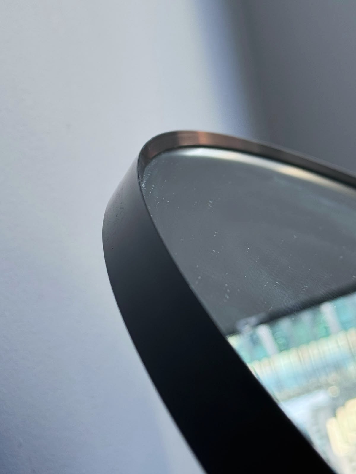 Large Round Black Slim Metal Frame Mirror, 80 cm / 31.5" - photo 3