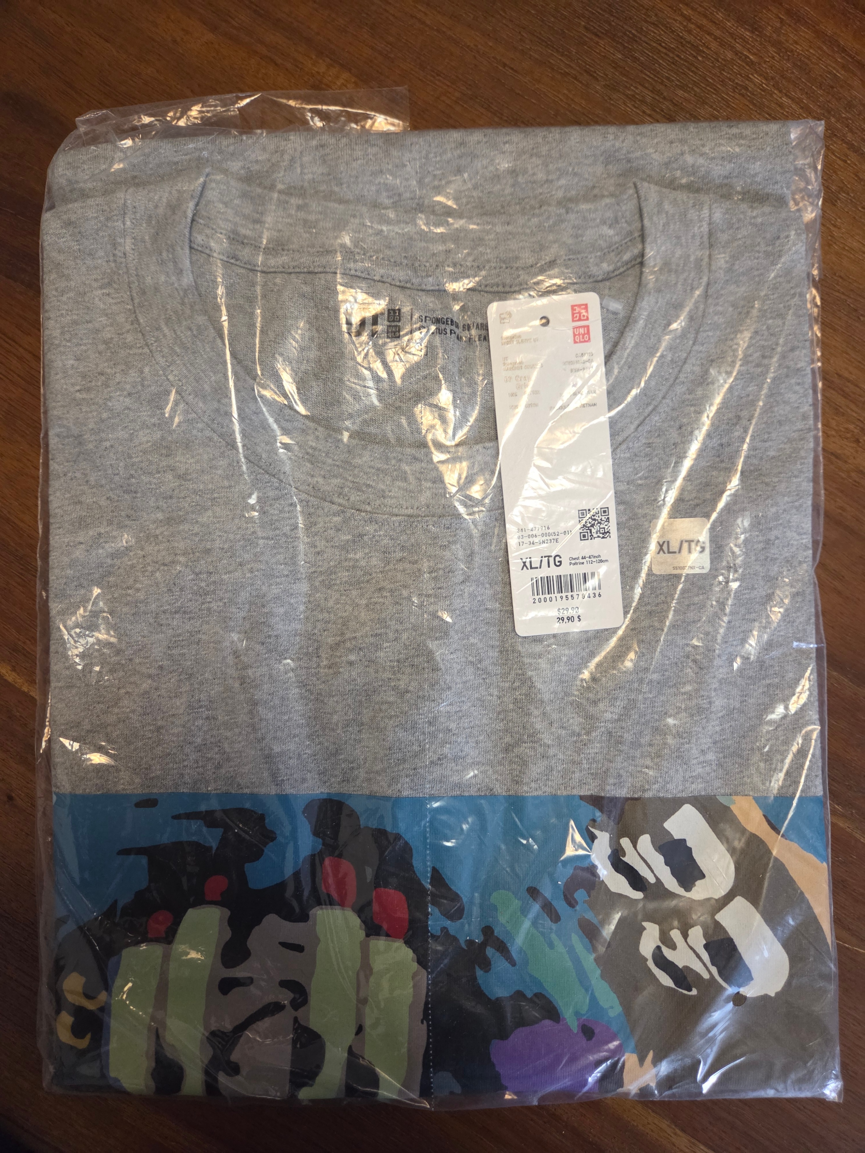 UNIQLO UT CPFM SpongeBob Grey T-Shirt – Men's XL - photo 2