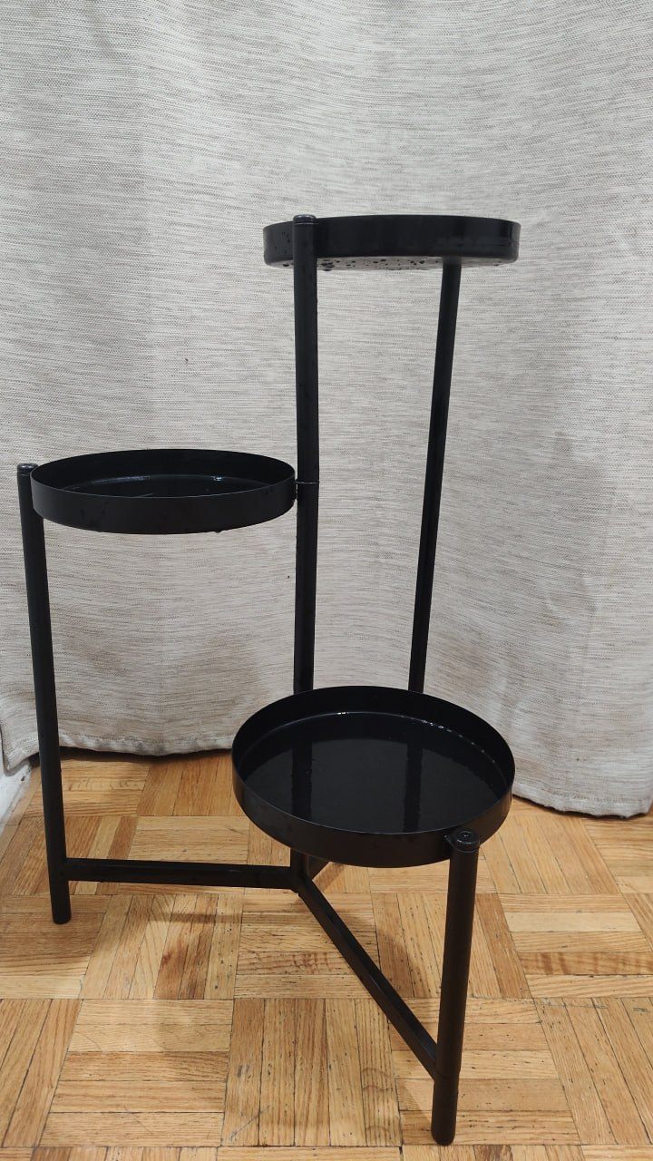 3-Tier Black Metal Plant Stand - photo 3