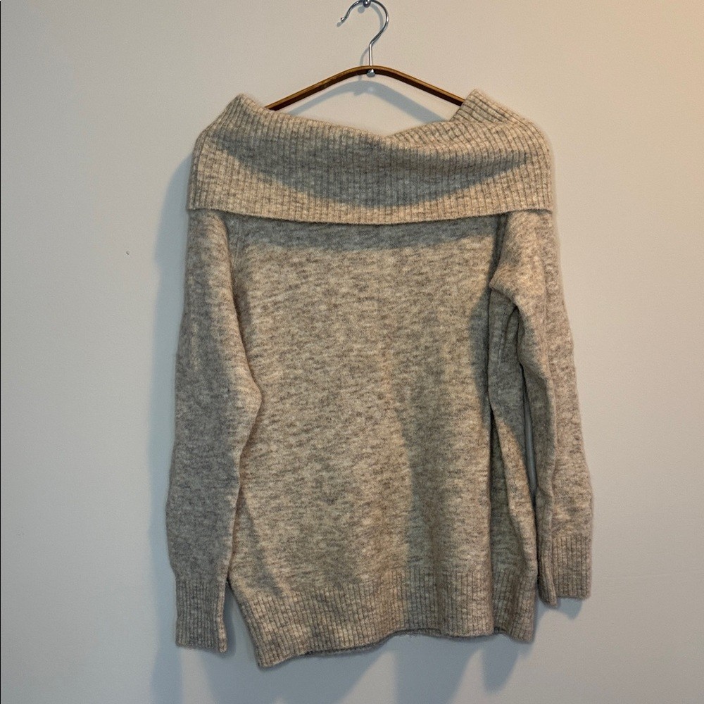 Wilfred Off-Shoulder Heathered Sweater Alpaca and Wool Blend