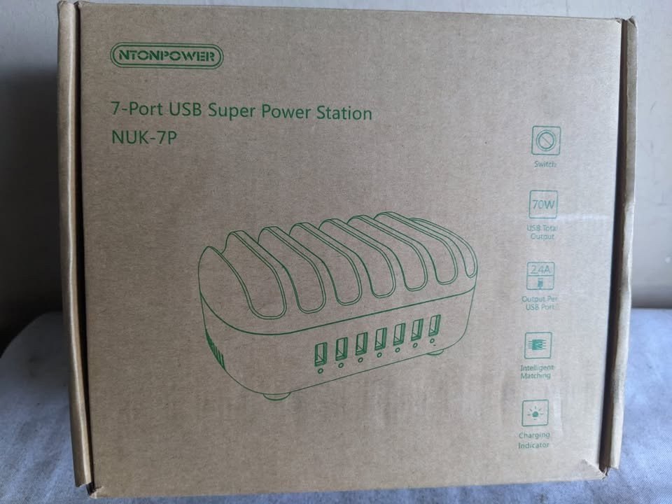 USB Charging Station, 7 Port USB ports, 2.4A each, Power Station - photo 4