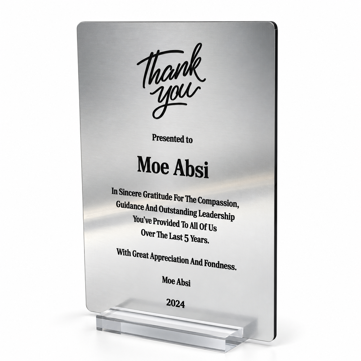 Appreciation Plaque – Personalized Laser-Engraved Acrylic Award - photo 4