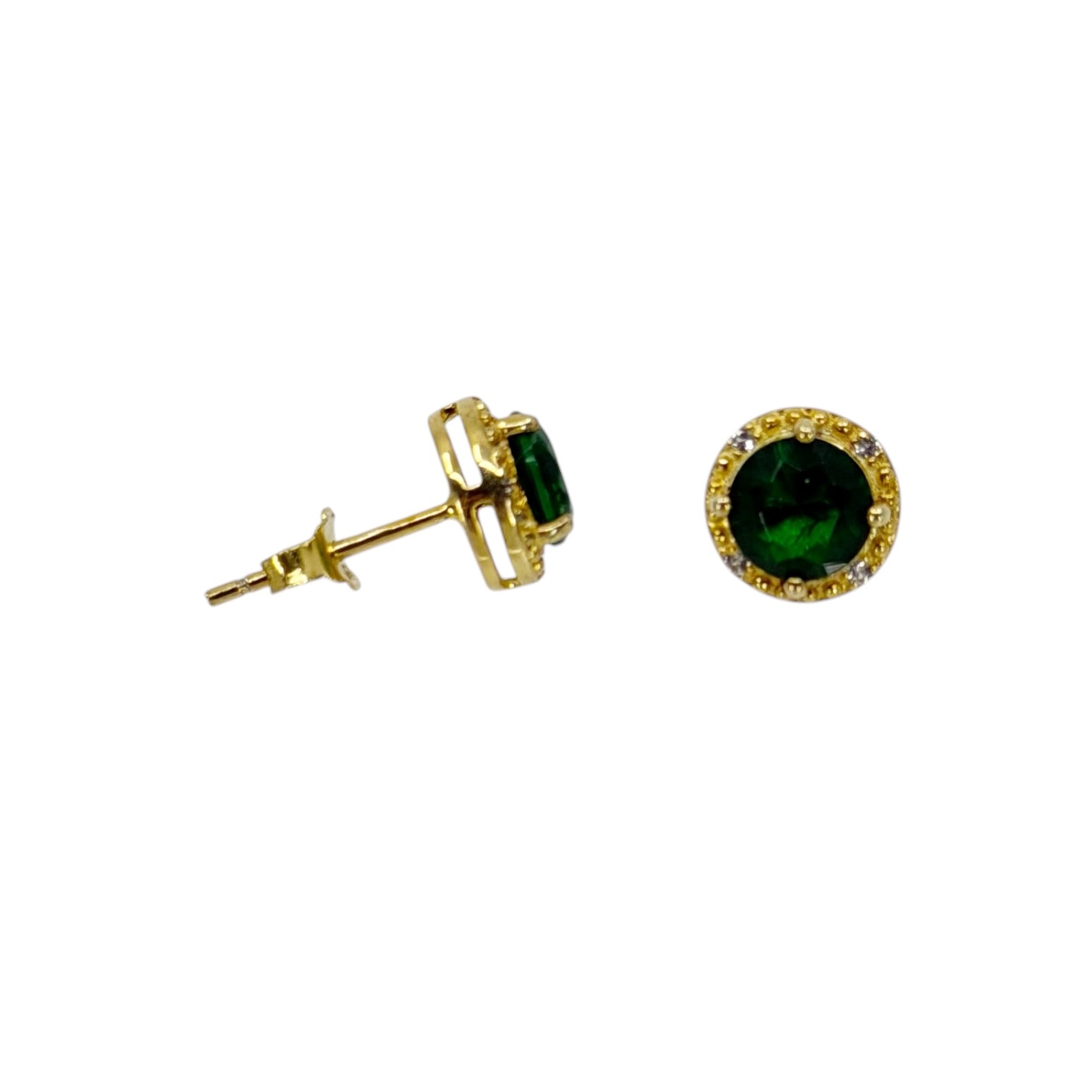 Gold Vermeil Sterling silver cubic zirconia stud earrings - photo 2