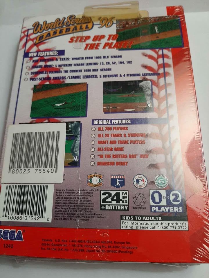 Sega genesis world series baseball 96 factory sealed 1996 - photo 5