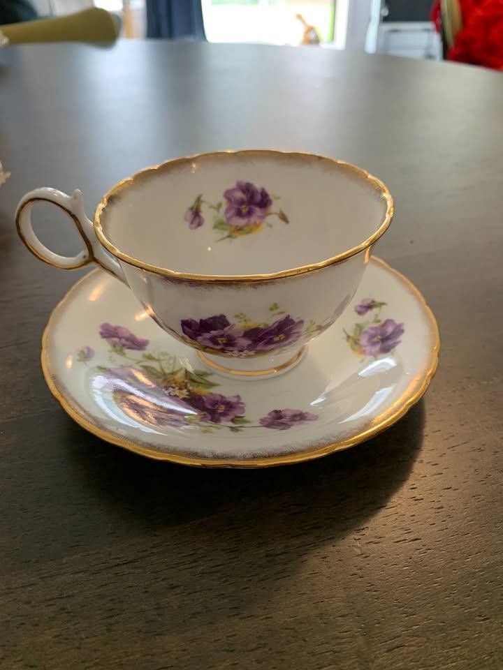Delphine Bone China Teacup and Saucer
