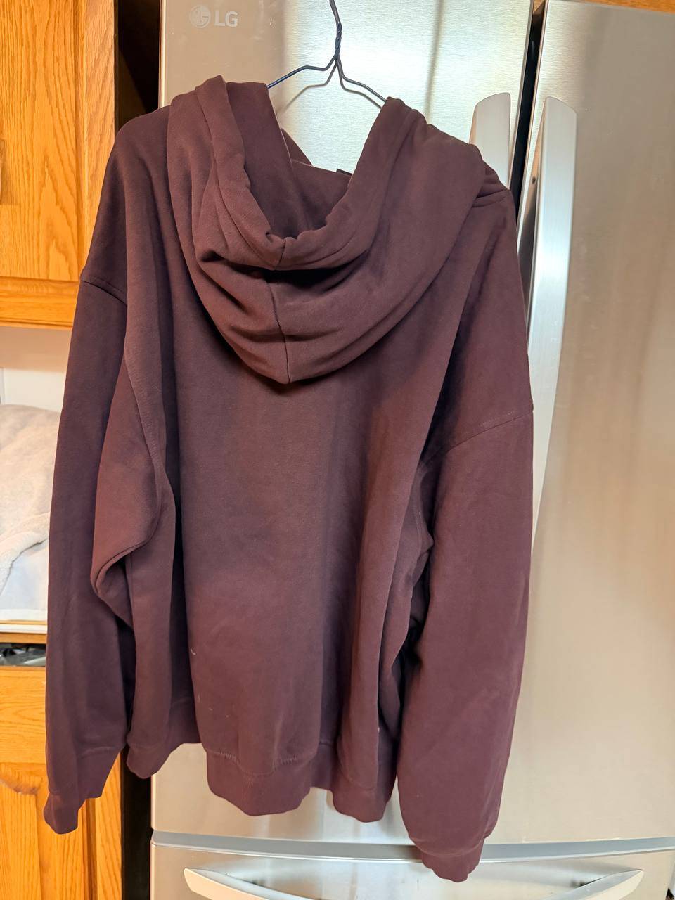 Plain Burgundy Pullover Hoodie - photo 2