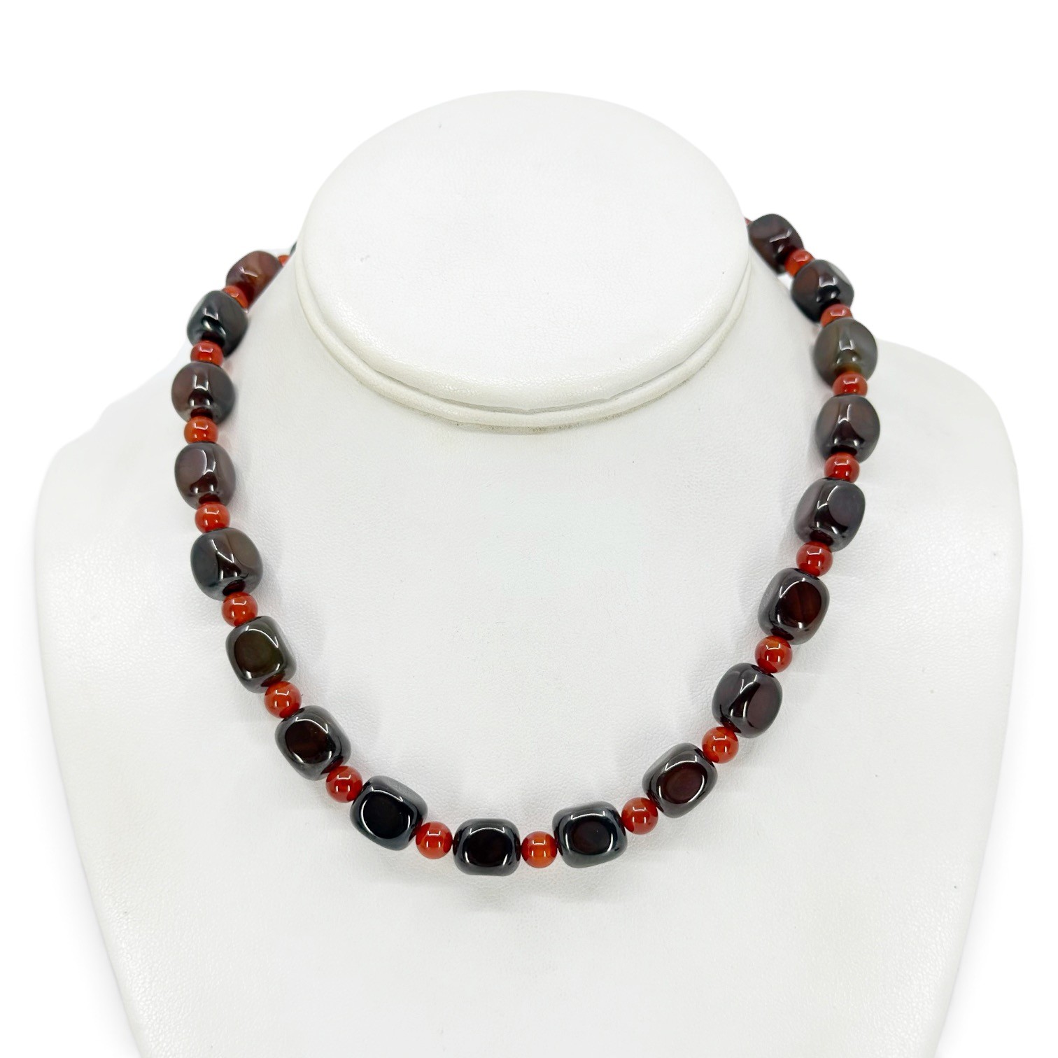 Sterling silver carnelian bead necklace - GM1031 - photo 2