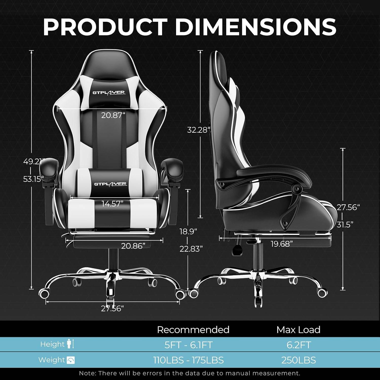 GTPLAYER Gaming Chair with Footrest - photo 3