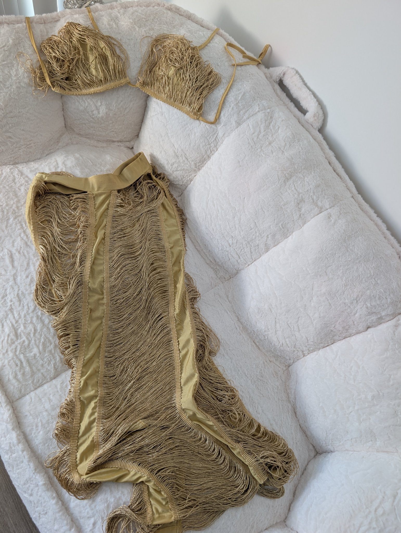 Gold Fringe Two-Piece Set