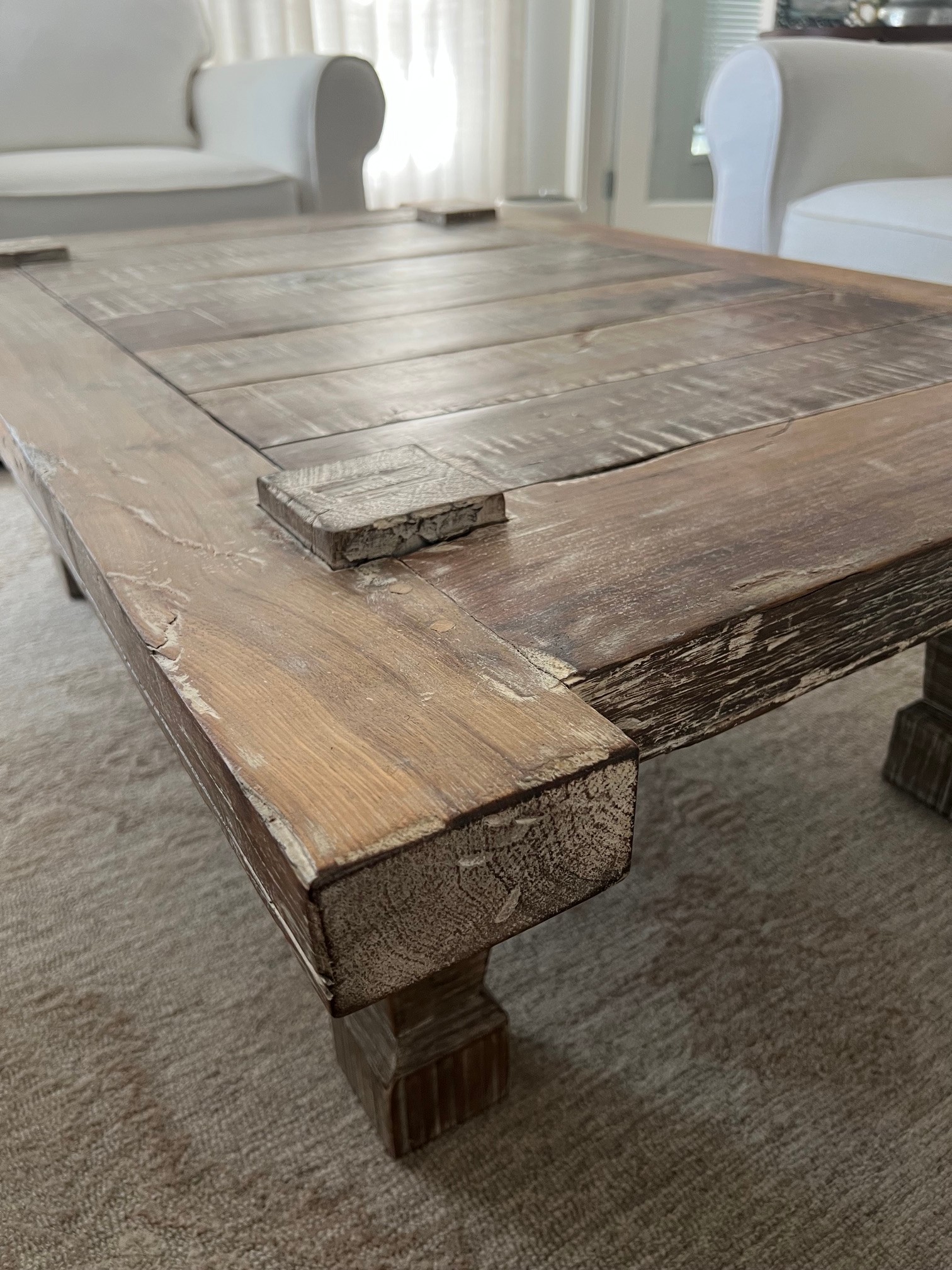 Large Pottery Barn Solid Wood Coffee Table - photo 3
