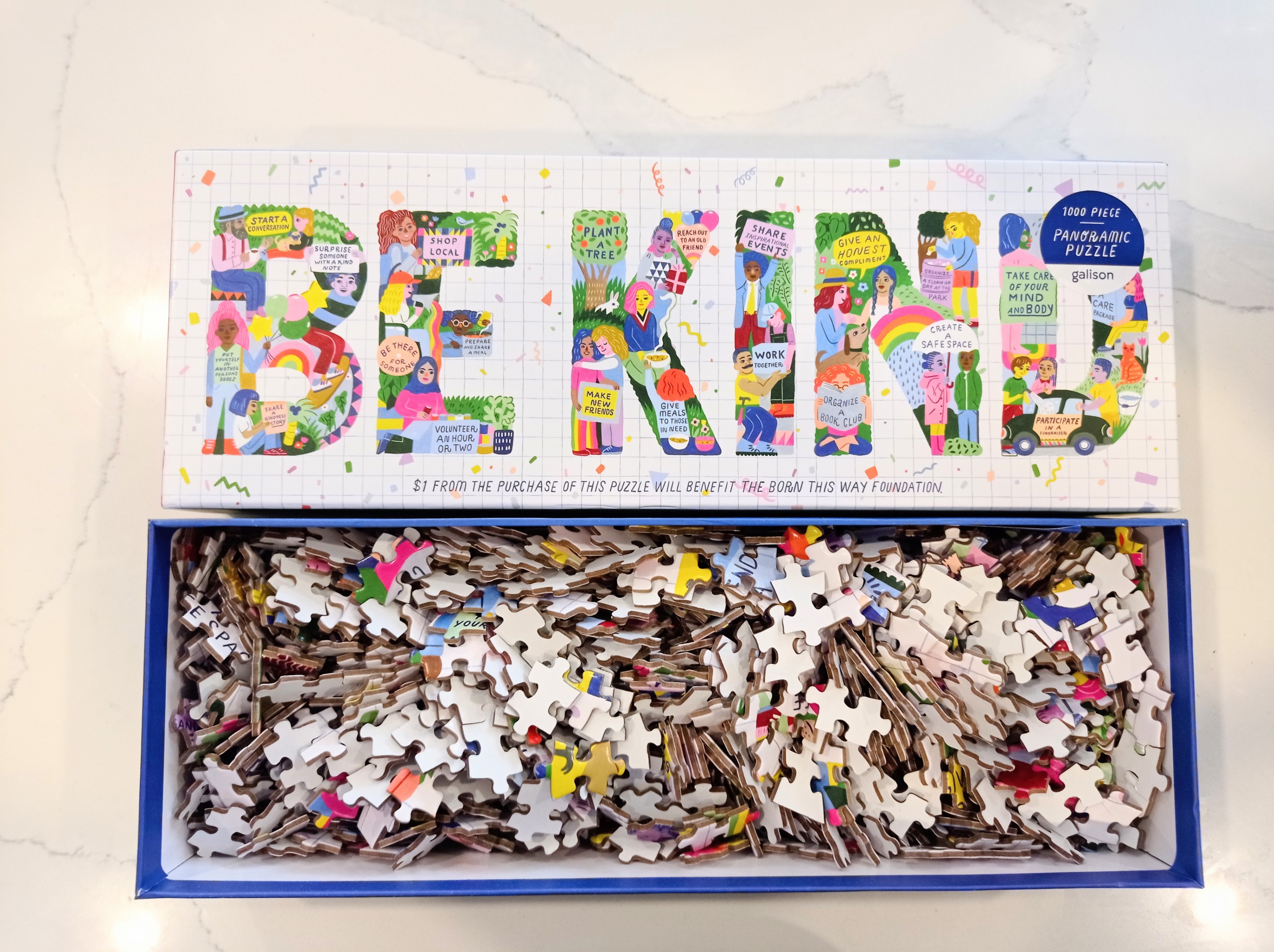 Be Kind 1000 Piece Panoramic Puzzle by Galison (Gently used) - photo 3