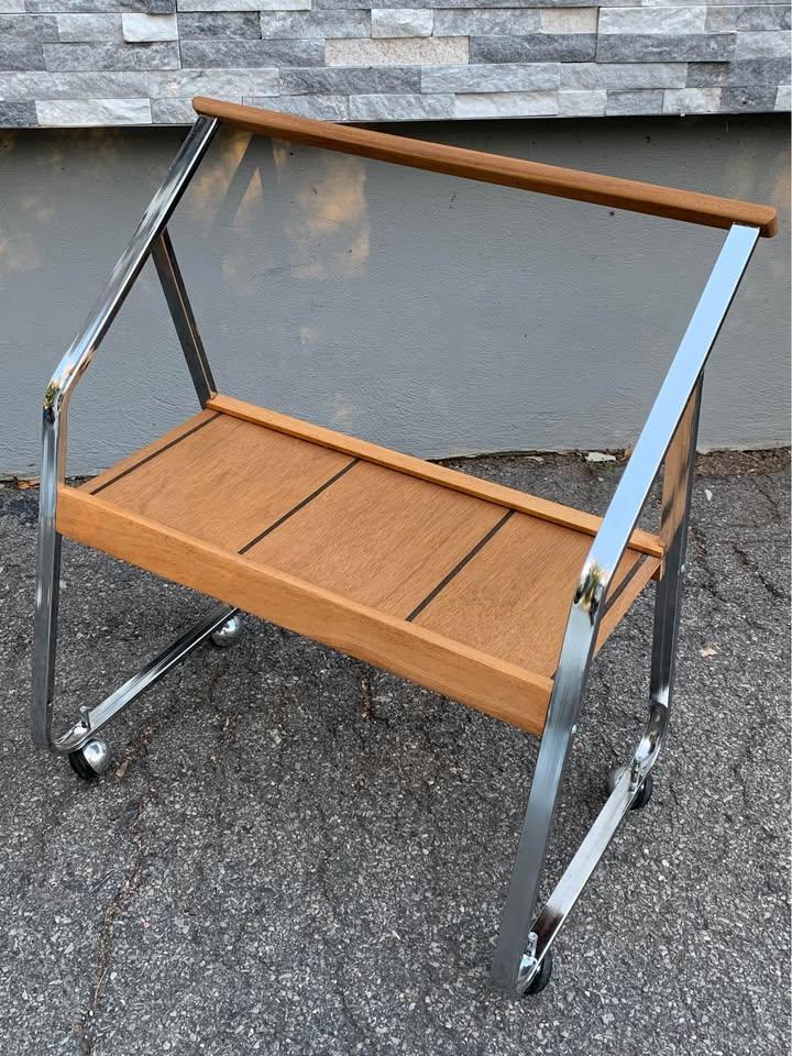 Mid-Century Style Rolling Bar Cart - photo 3