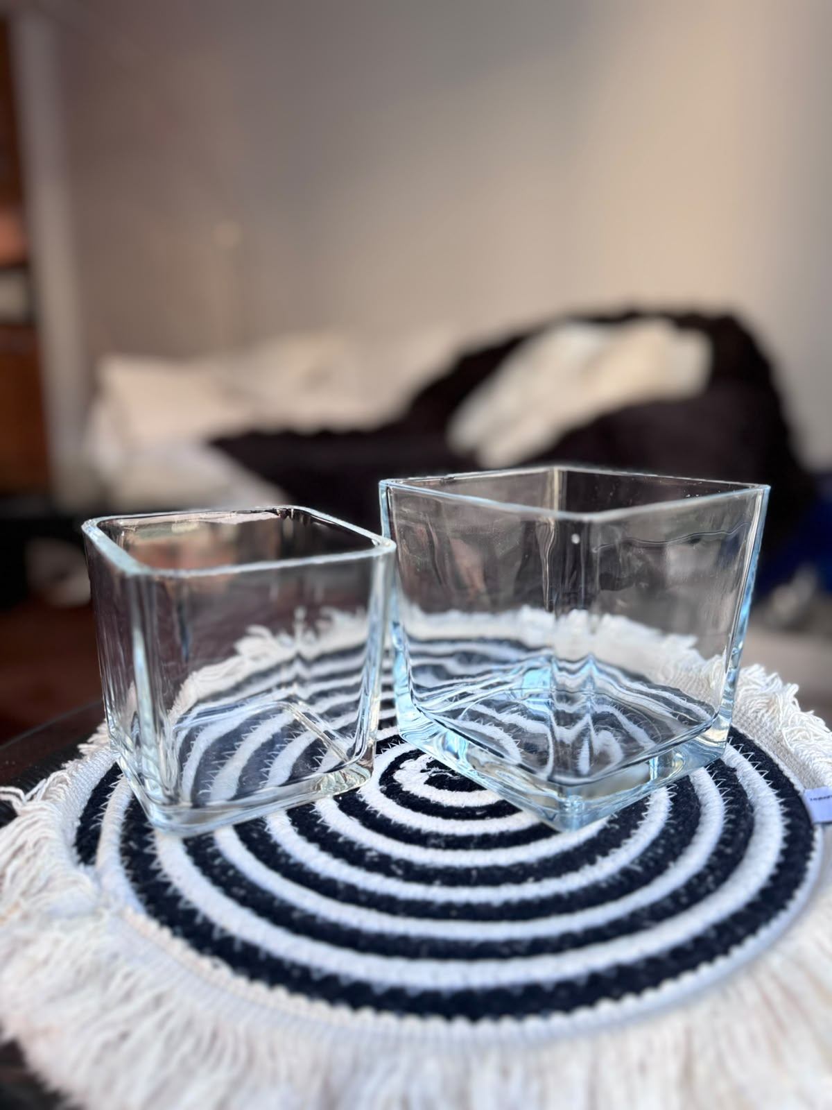 Square Glass Flower Vases - $5 Each