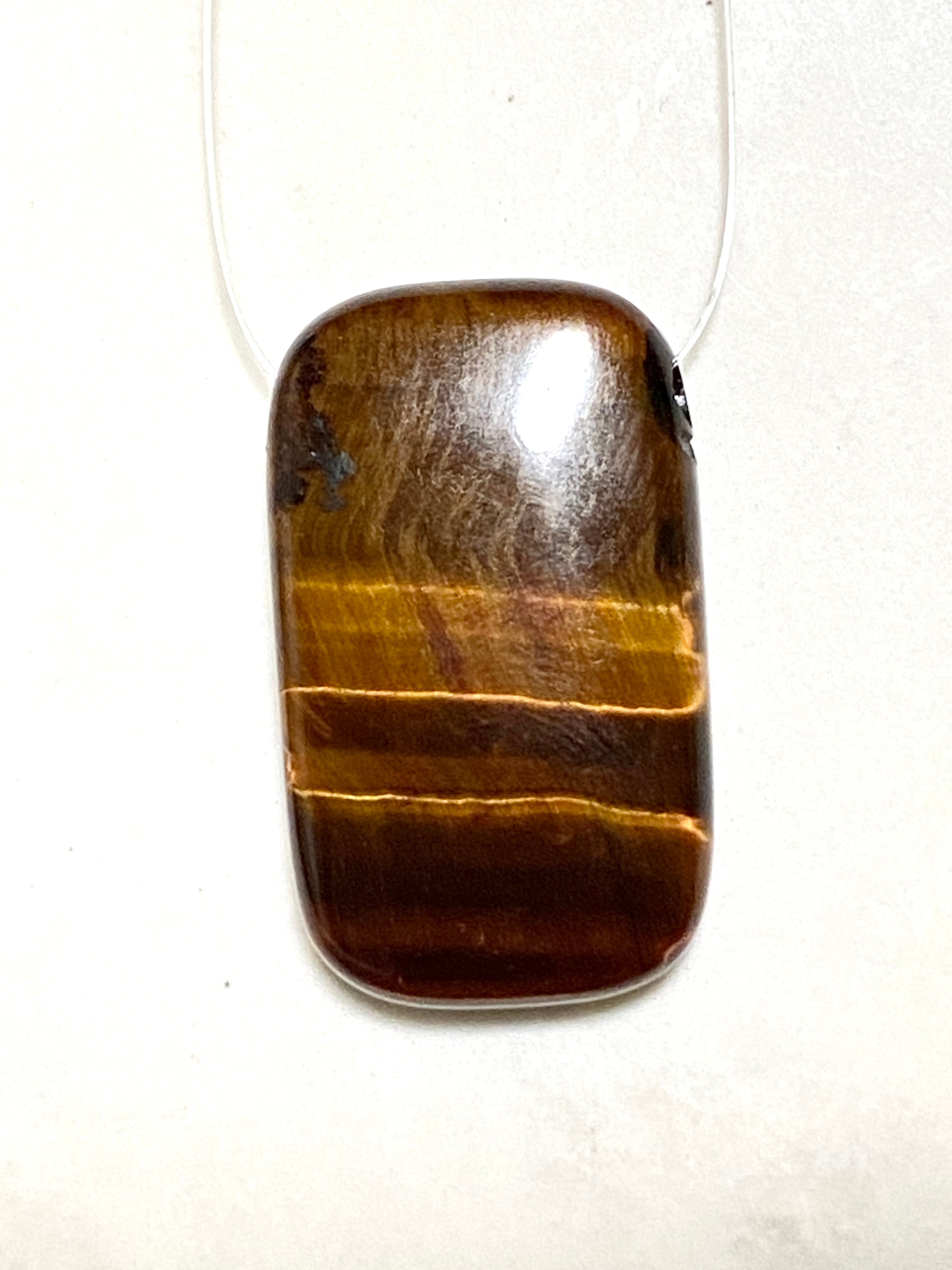Golden Brown Tiger's Eye Pendant,Large Rectangular Gemstone - photo 5
