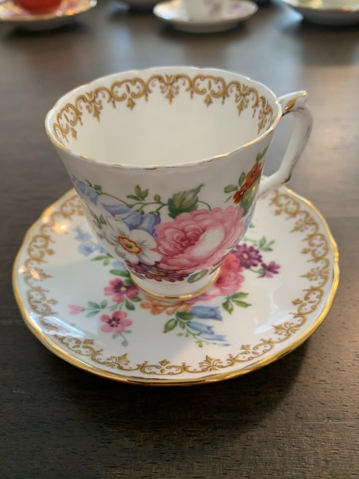 Crown Staffordshire Fine Bone China Tea Cup and Saucer