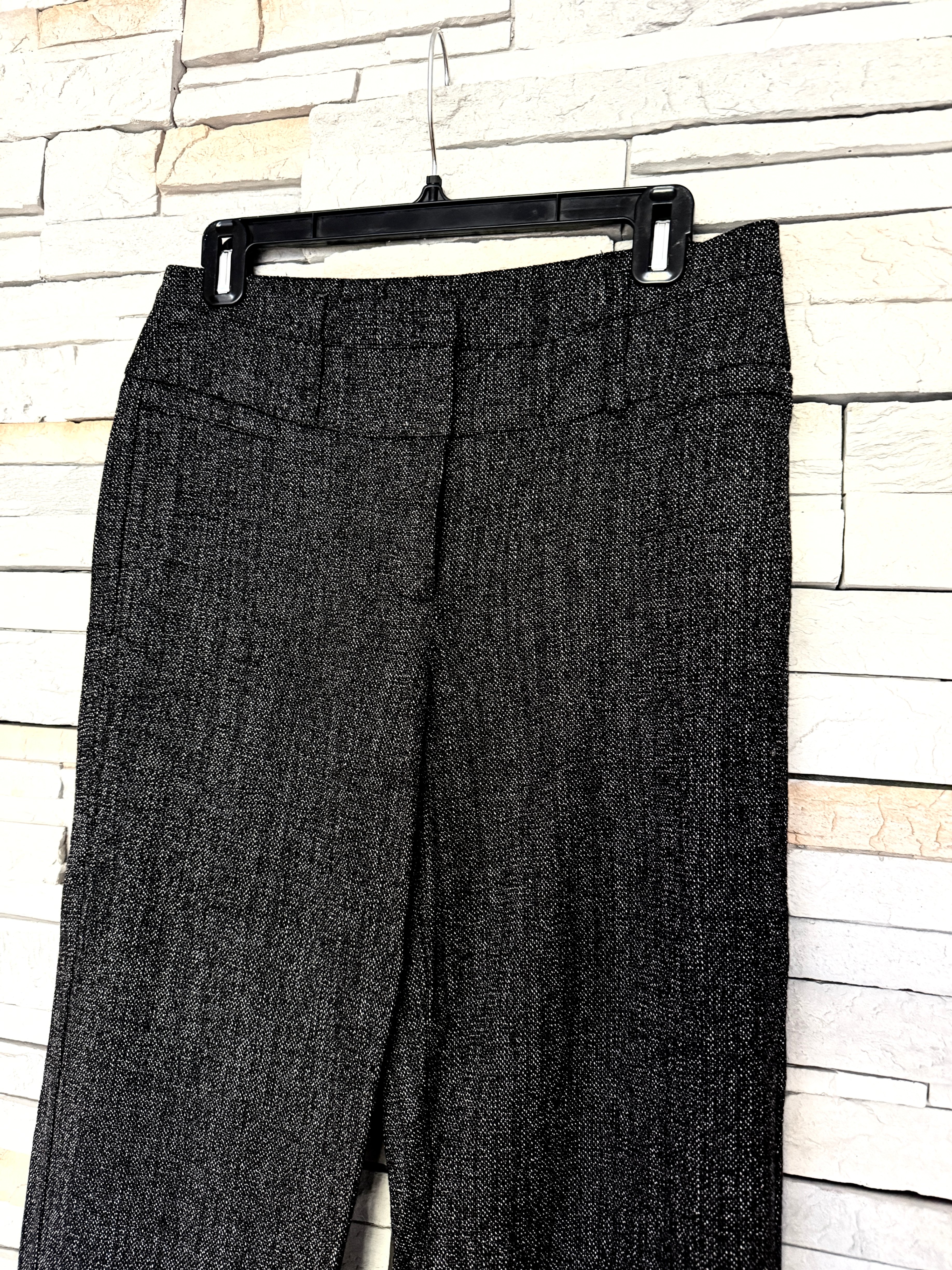 Le Chateau Black Salt & Pepper Tweed Trousers Size 6 Wide Leg - photo 2