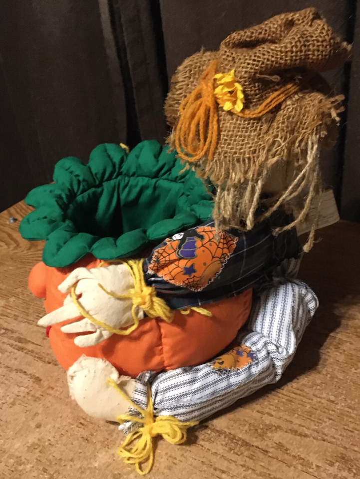 JOELSON PUMPKIN SCARECROW HALLOWEEN CANDY BOWL & PUMPKIN BASKET - photo 5