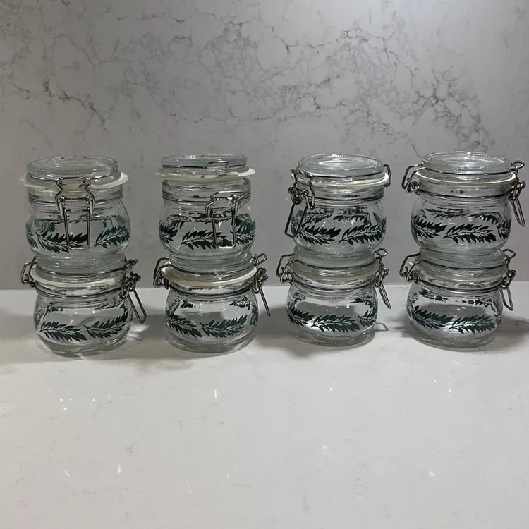 Set of 9Glass Jars with Lids