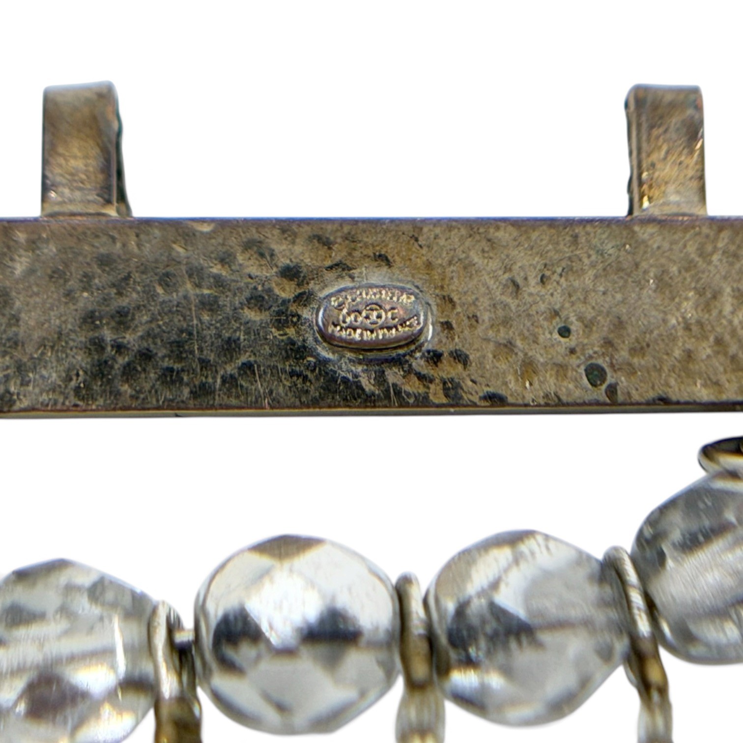 Vintage Chanel CC silver crystal bead Multistrand bracelet - photo 5