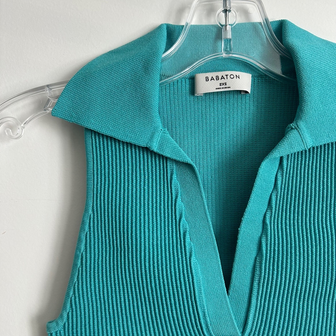 Babaton Teal Ribbed Sleeveless Top – 2XS, Like New - photo 2