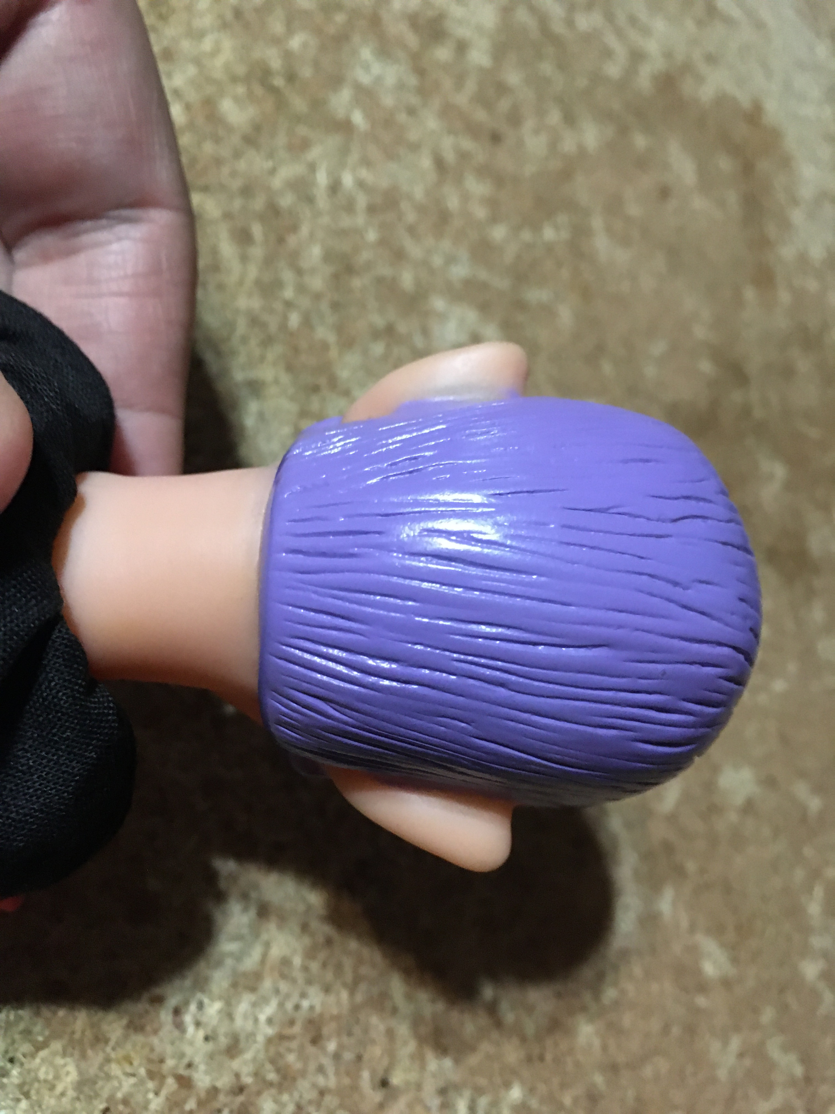 VINTAGE VAMPIRE RUBBER HEAD HAND PUPPET HALLOWEEN BLACK PURPLE - photo 4
