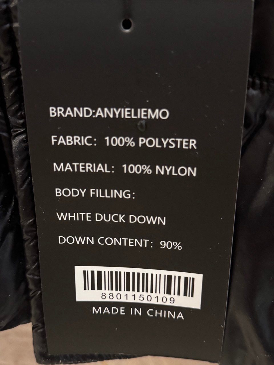 ANYIELIEMO Women's Long Down Coat - Black, Size S-M - photo 5