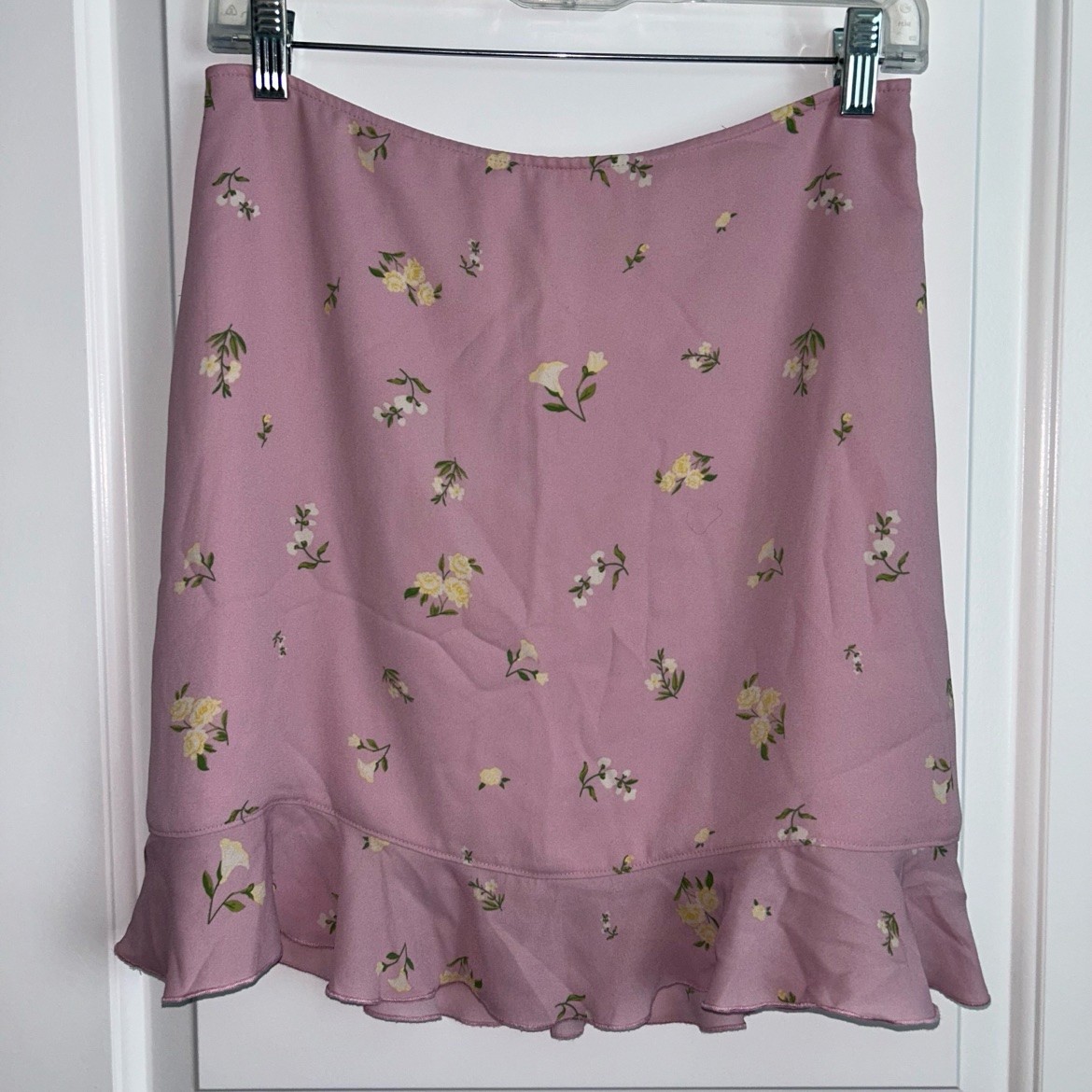 Sunday Best Pink Floral Ruffle Skirt – 8, Like New