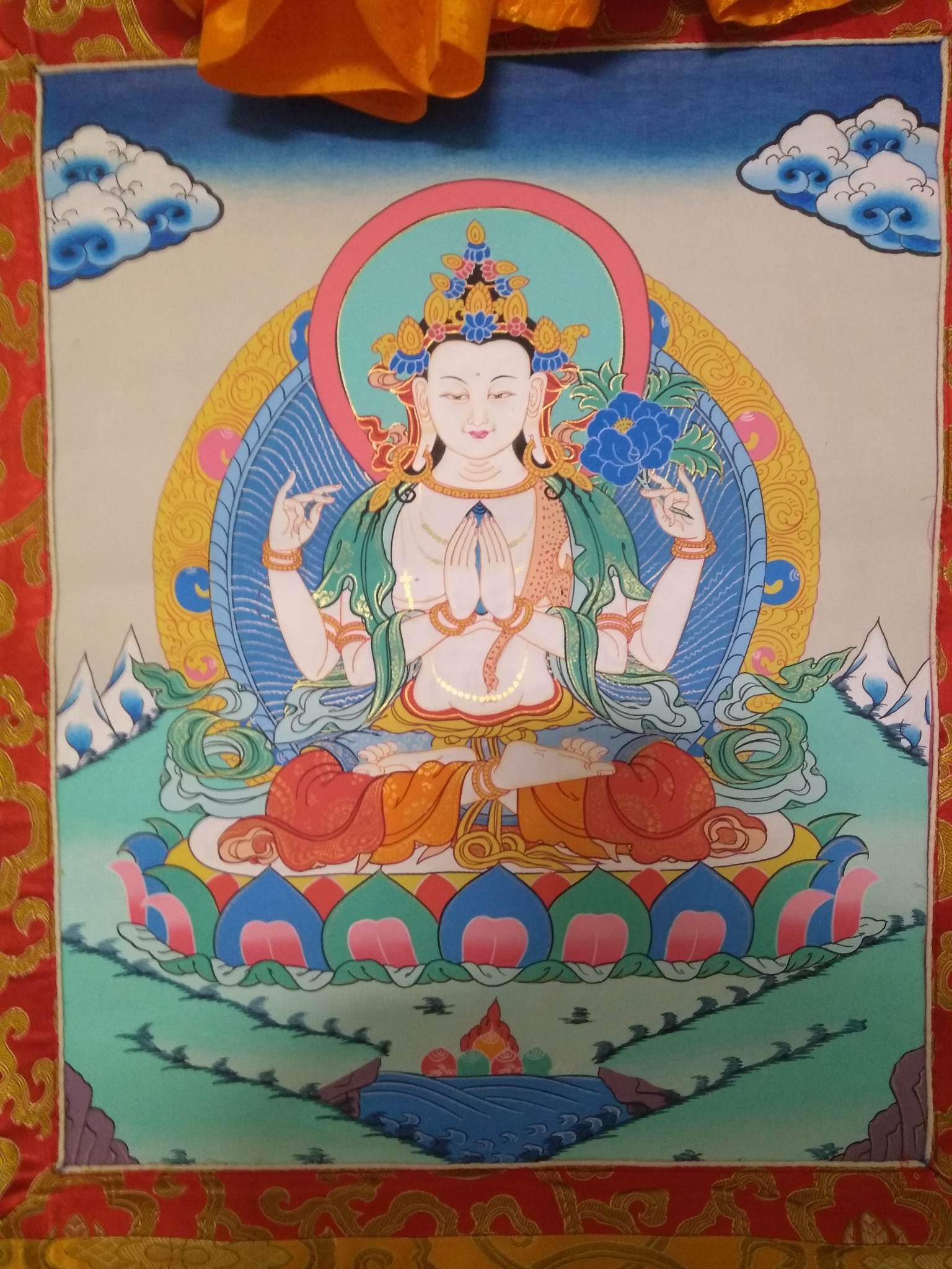 Set of 3 Traditional Nepalese Thangkas – Buddhist Art - photo 4