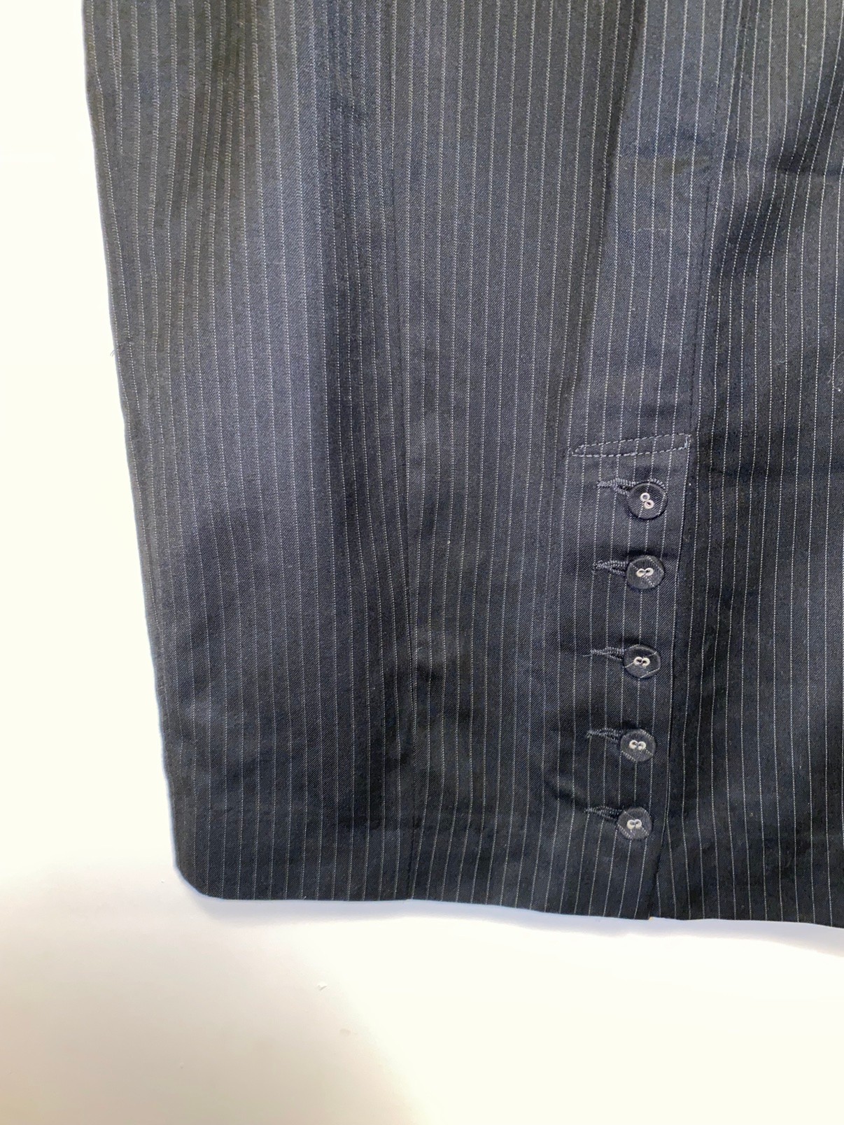 Van Heusen Black Pinstripe Pencil Skirt, 30" Waist - photo 2