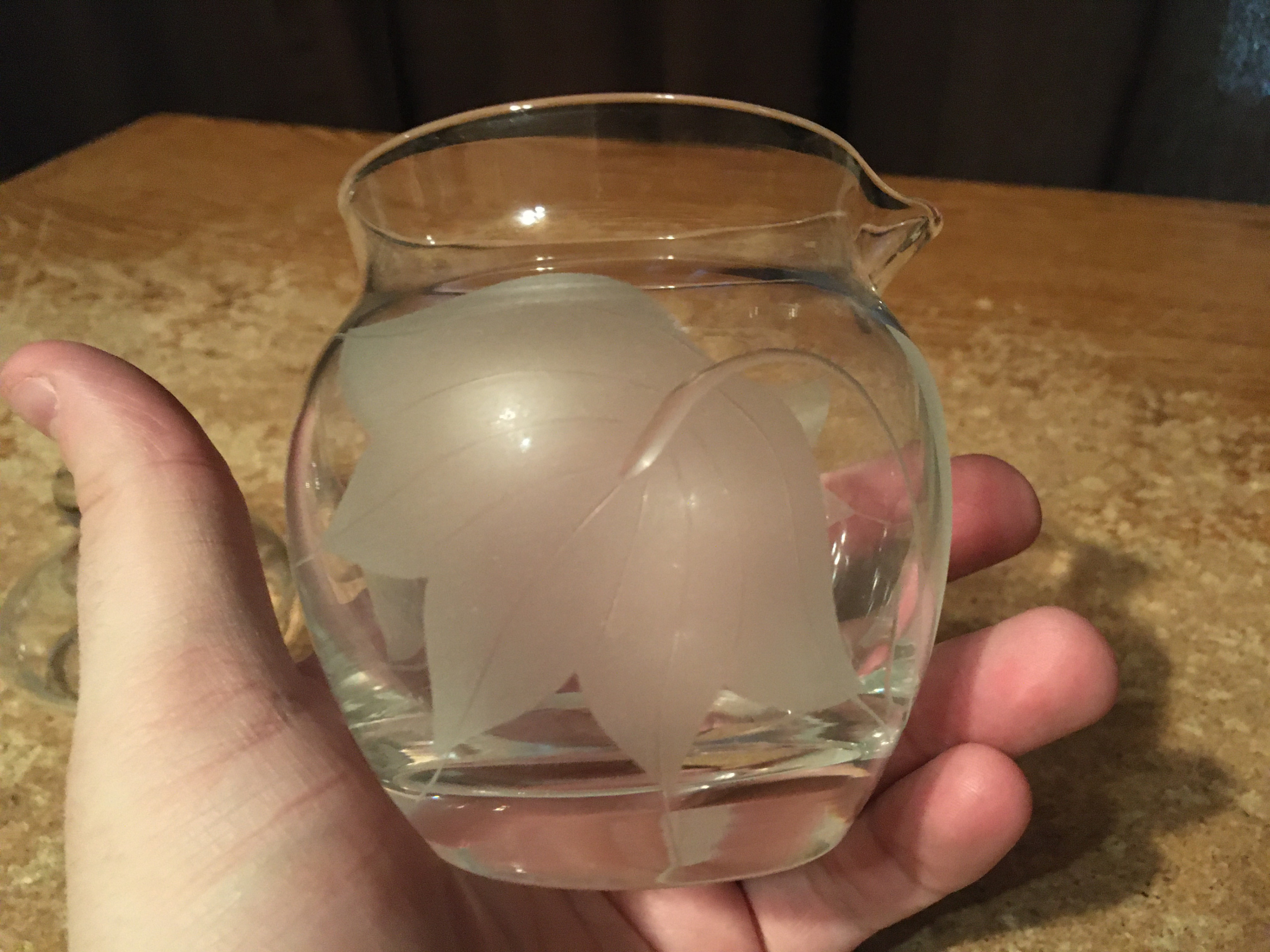 GLASS CONDIMENT JAR WITH LID FROSTED LEAVES - photo 4