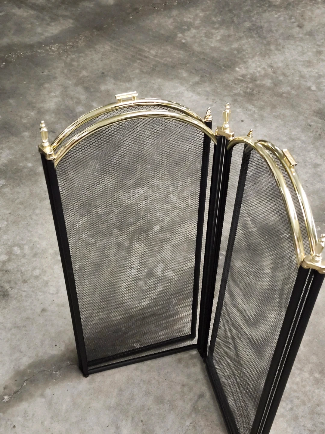 4-Fold Folding Screen - Polished Brass & Black Finish - photo 5