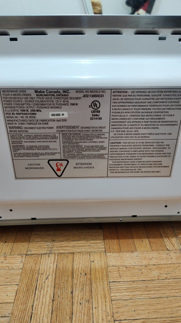 Mabe Stainless SteelMicrowave1000W(Light Bulb Needs Replacement) - photo 5