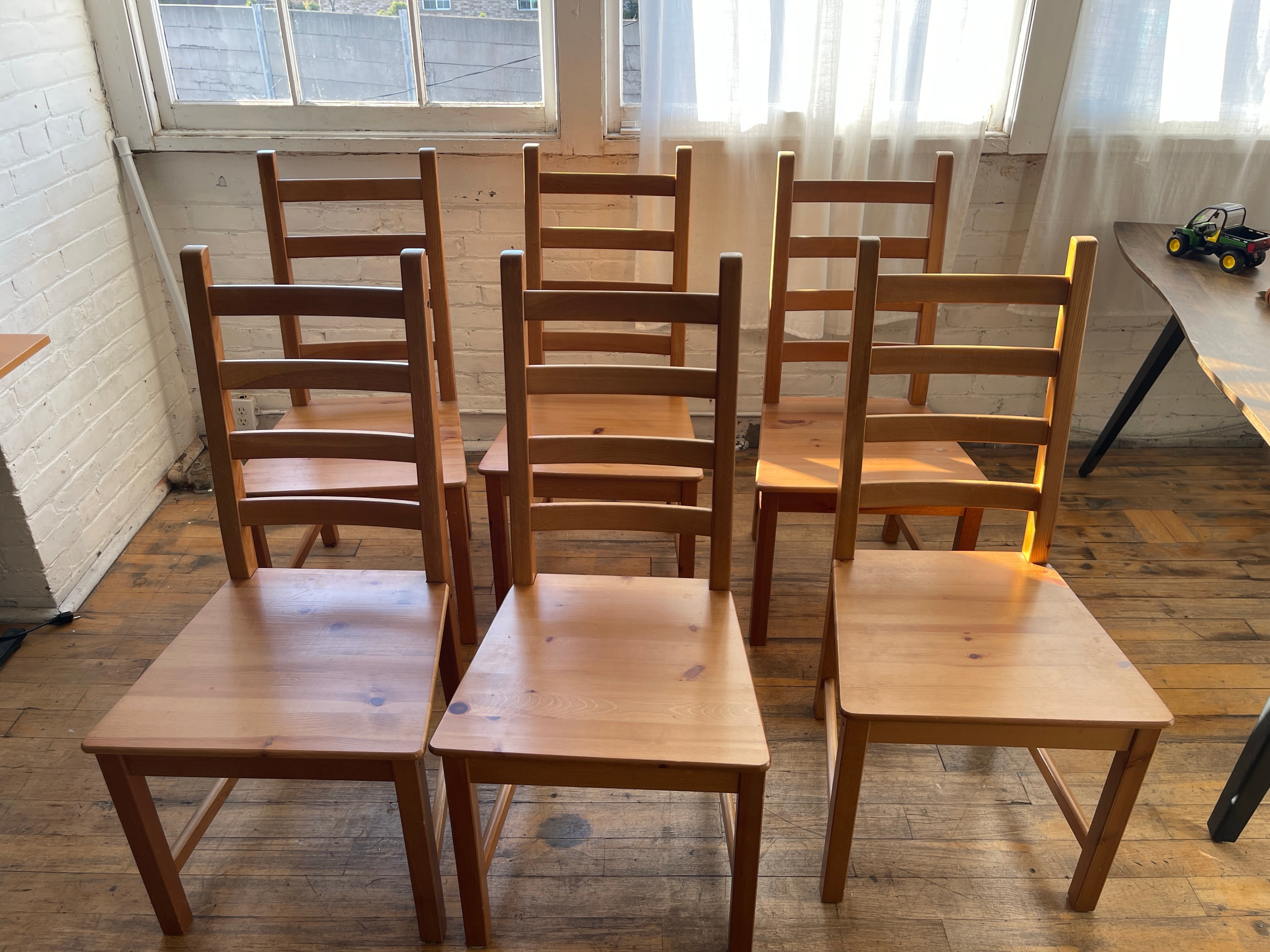 IKEA wooden dining chairs - set of 6