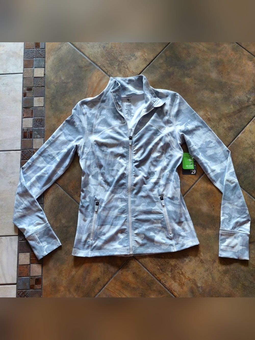Athletic Works Gray Camo Zip Up Jacket Womens S NWT