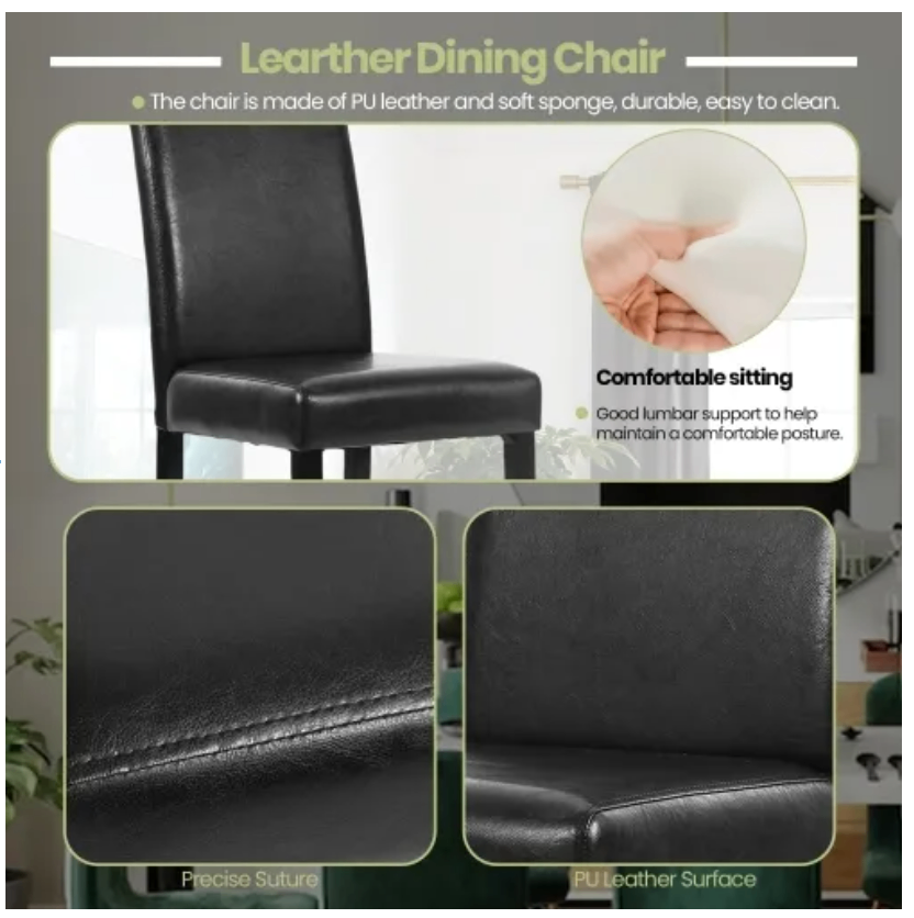 PU Leather Dining Chairs $180 Set of 4 🪑 Brand New - photo 5