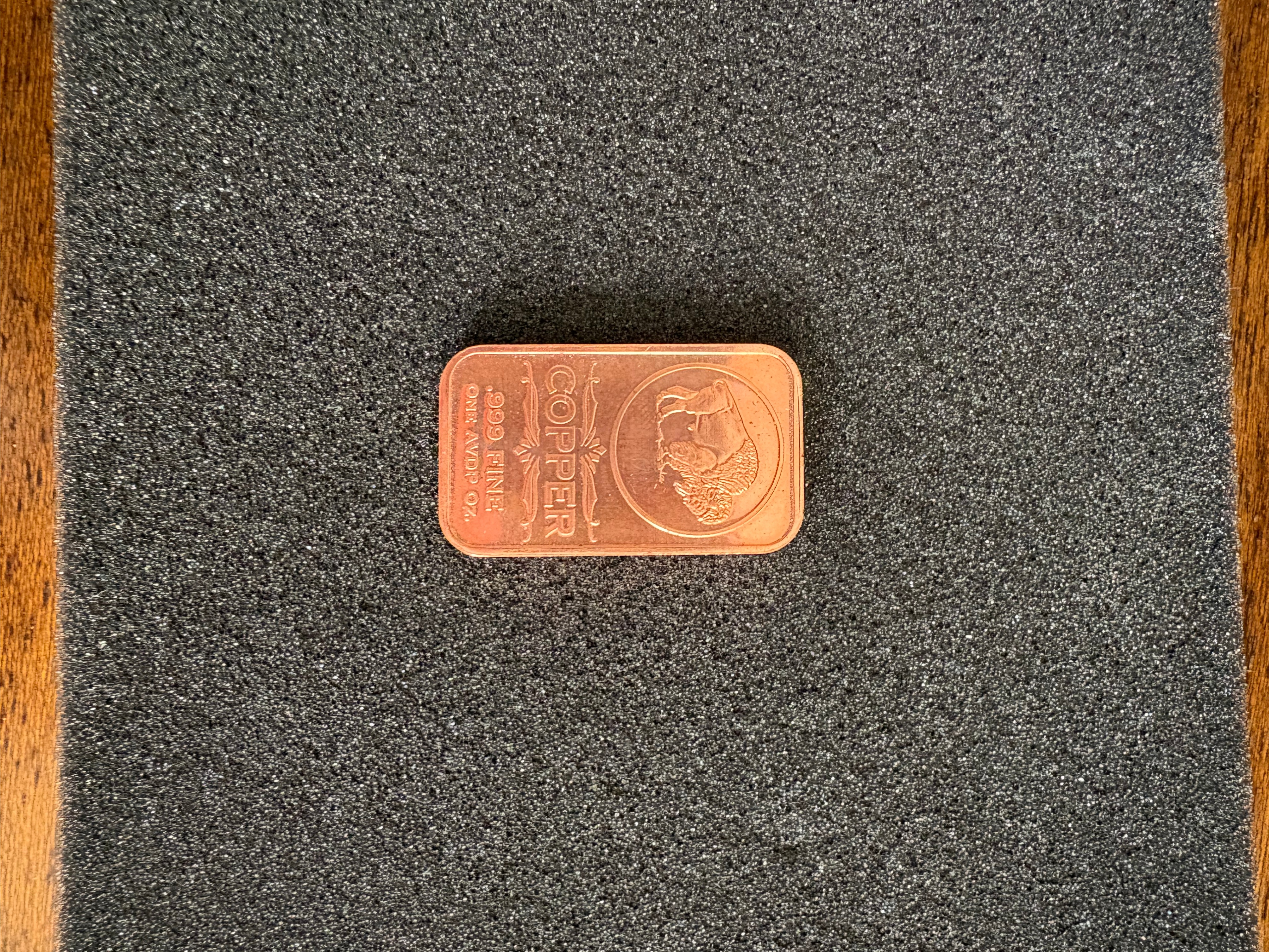 .999 Fine Copper Buffalo Bullion Bar 1 oz - photo 2