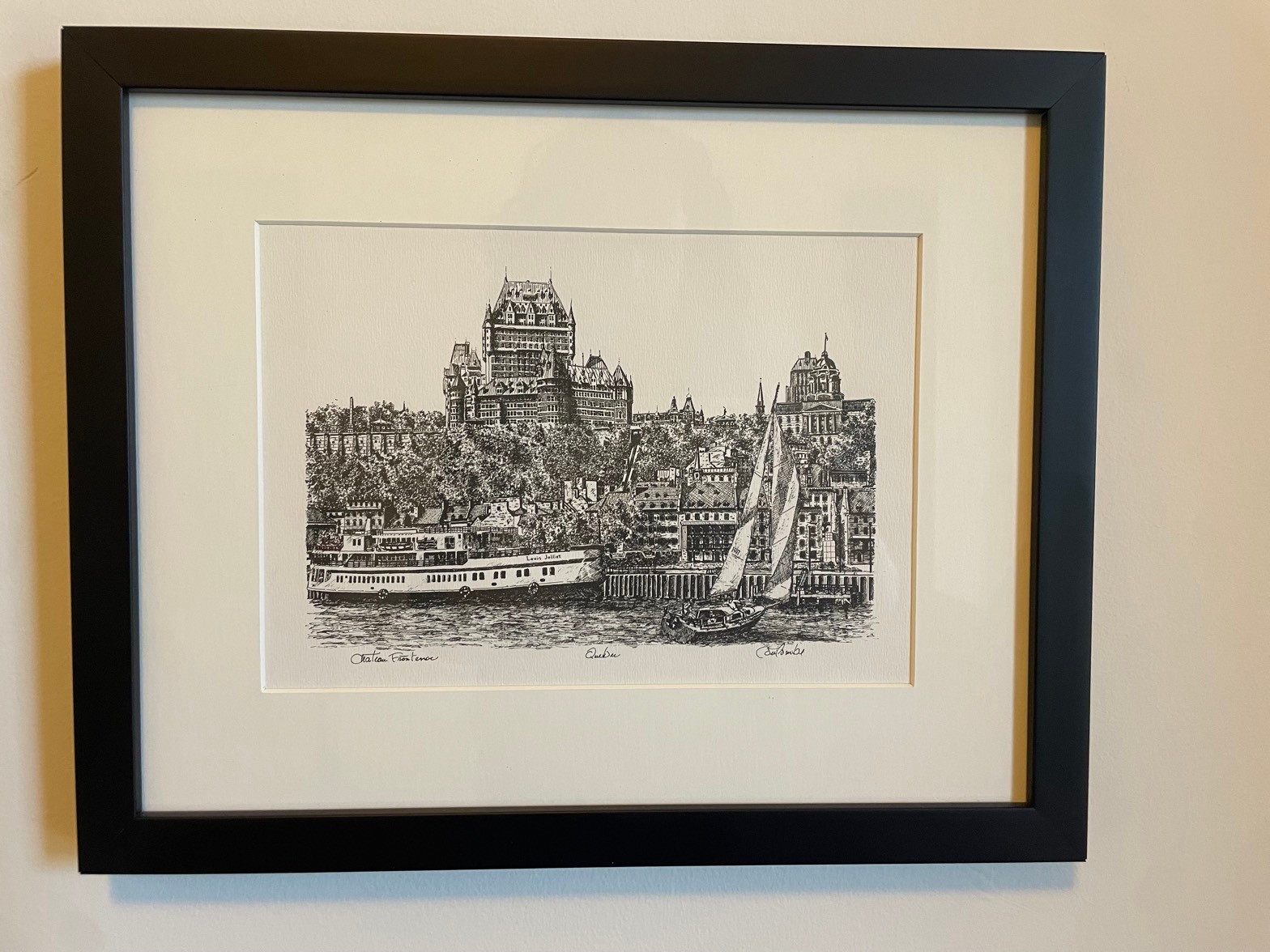 Framed Quebec sketches, set of 3 - photo 3