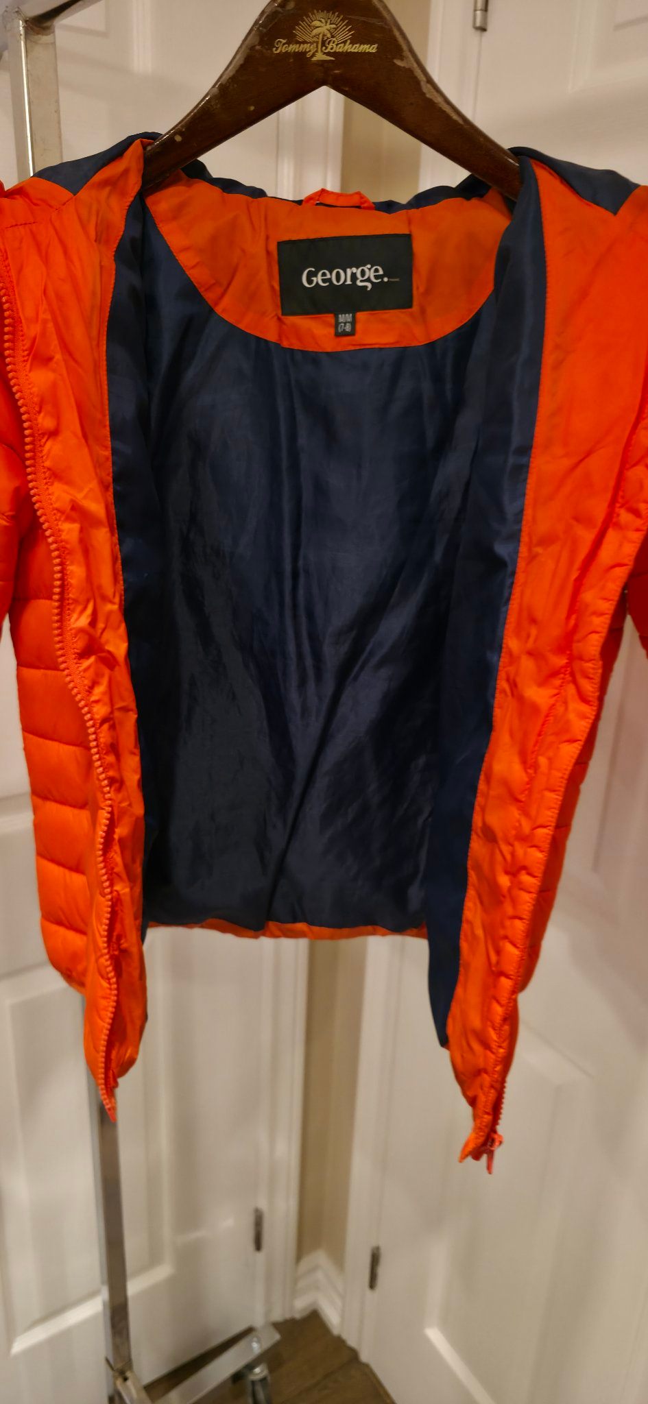 Kids George reversible puffer size M/M (7-8), orange/navy - photo 3