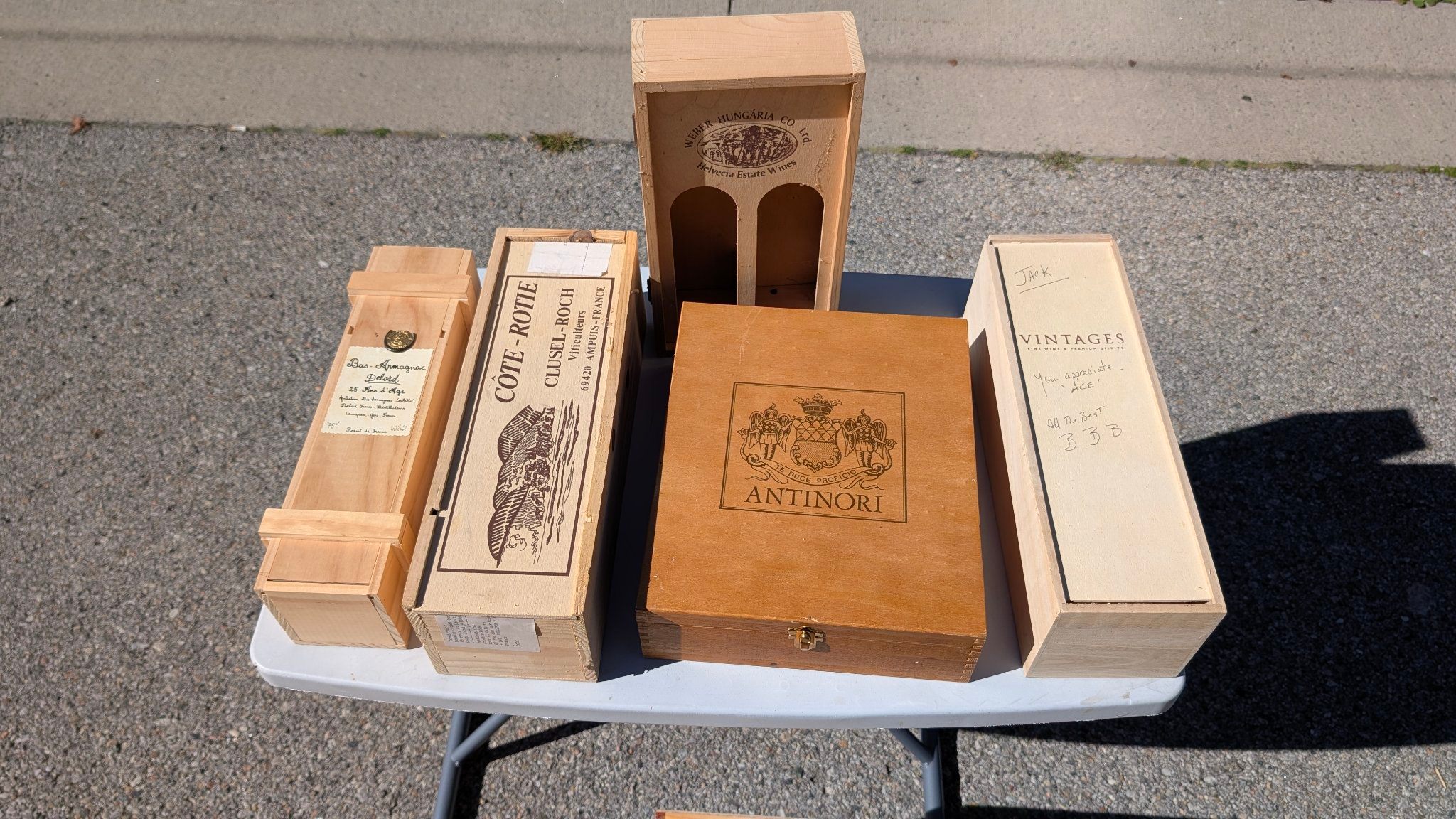 Wooden Wine Boxes – Lot of 7 (Antinori, Masi, Côte-Rôtie…) - photo 2
