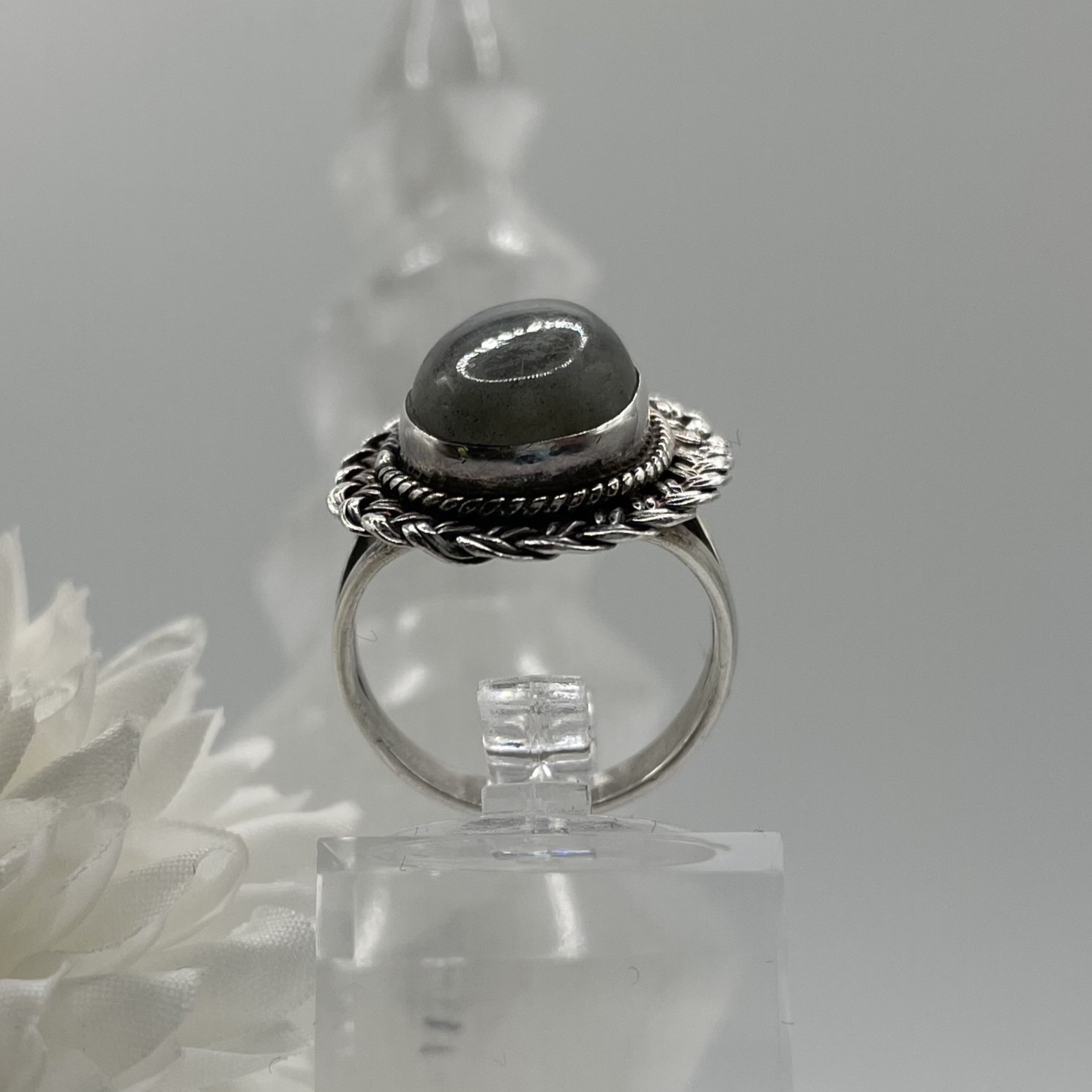 Vintage Labradorite Sterling Silver Ring (Size 5) - photo 4